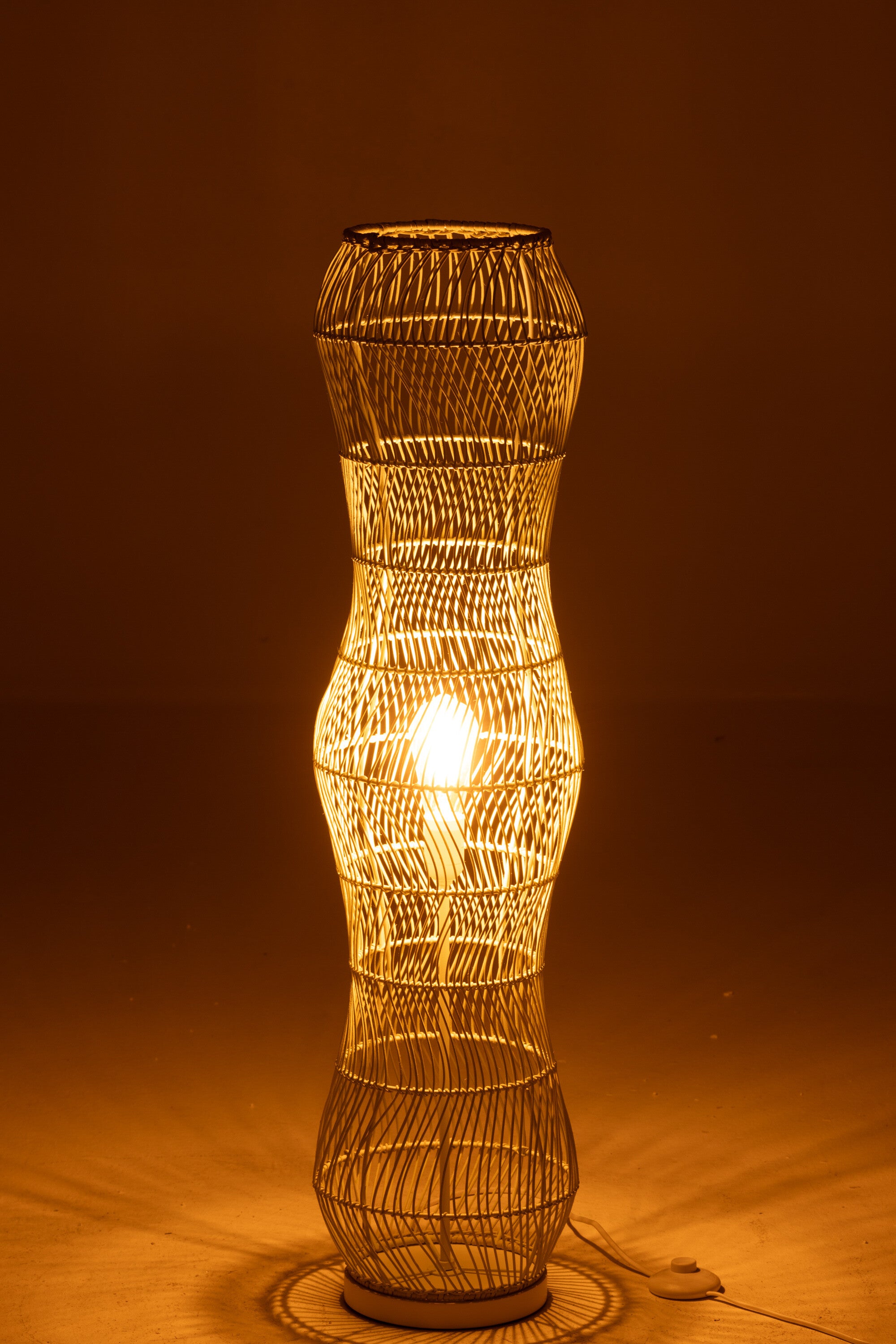 Lampadaire en rotin, métal tressé, vert - J-LINE