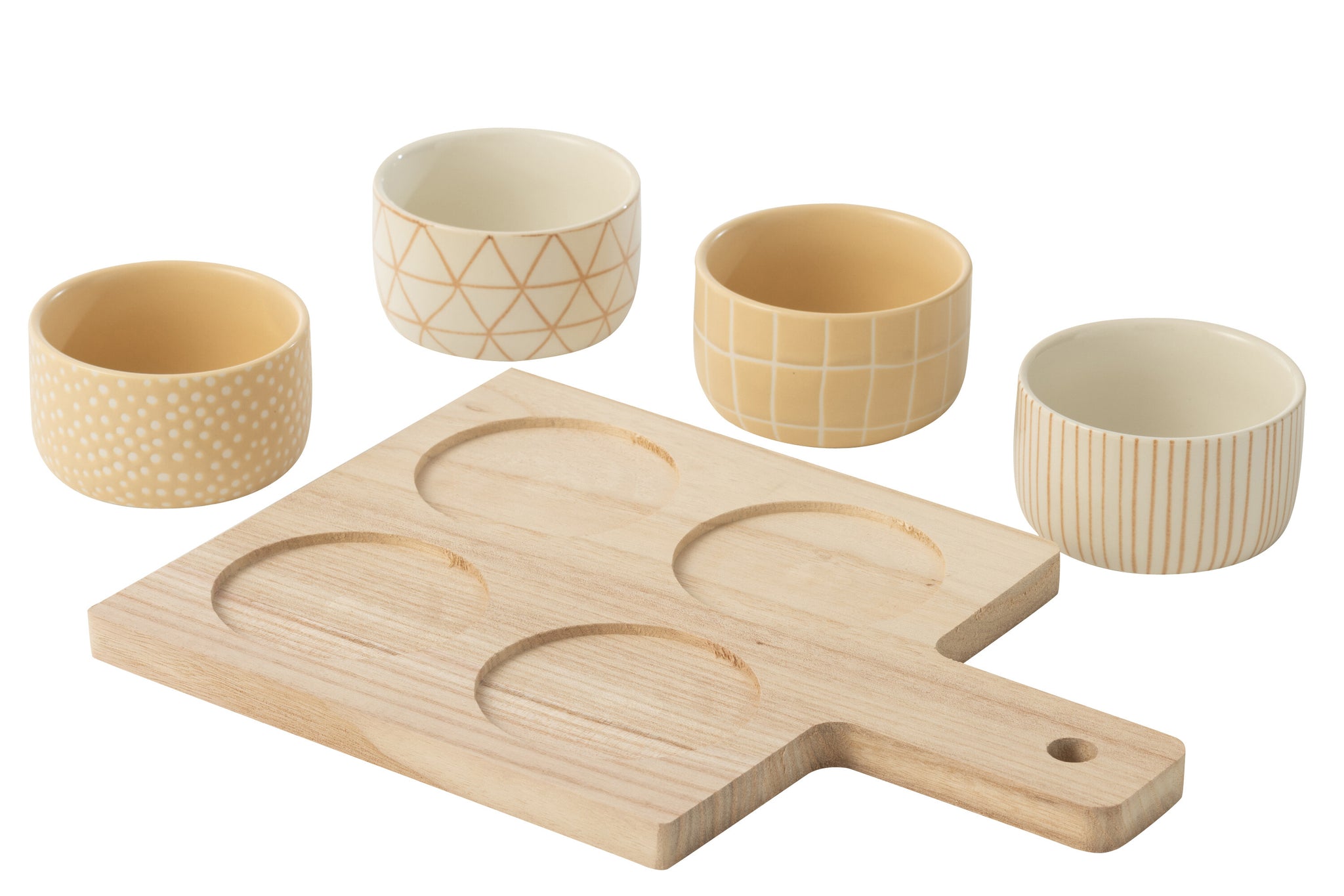 Plateau à tapas en bois crème/blanc - J-LINE