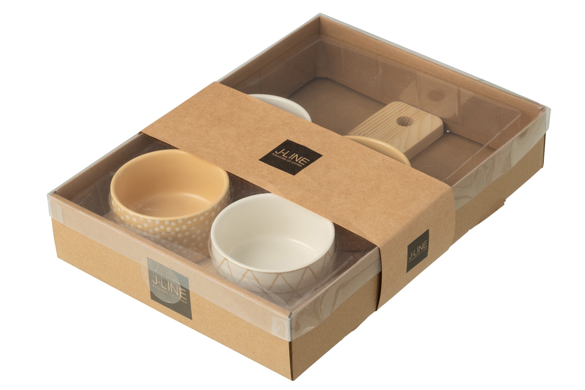Plateau à tapas en bois crème/blanc - J-LINE