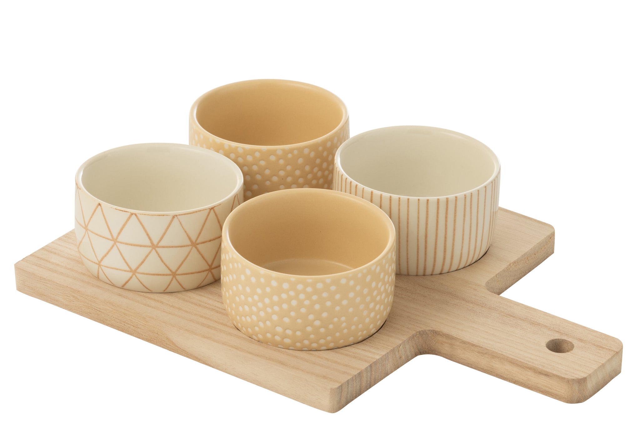 Plateau à tapas en bois crème/blanc - J-LINE