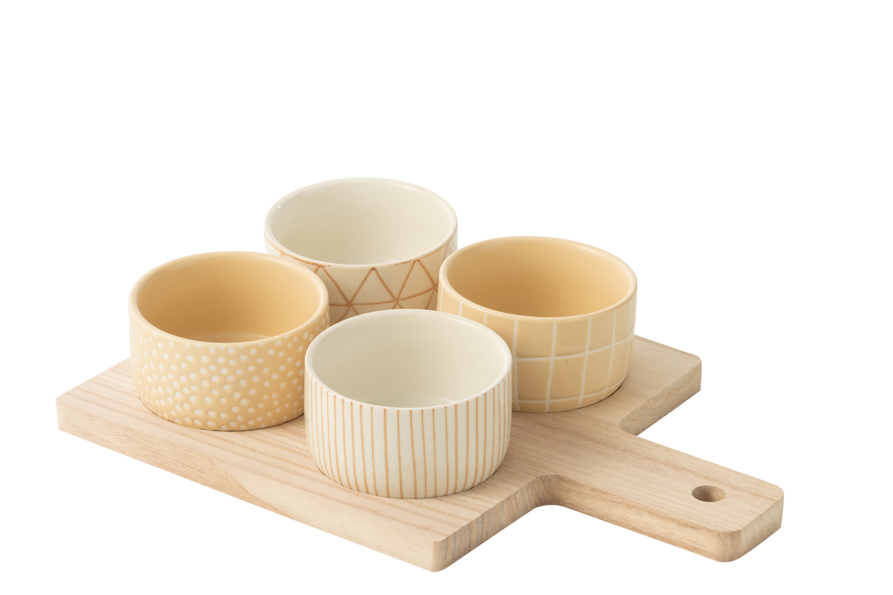 Tapas Houten Dienblad Room/Wit - J-LINE