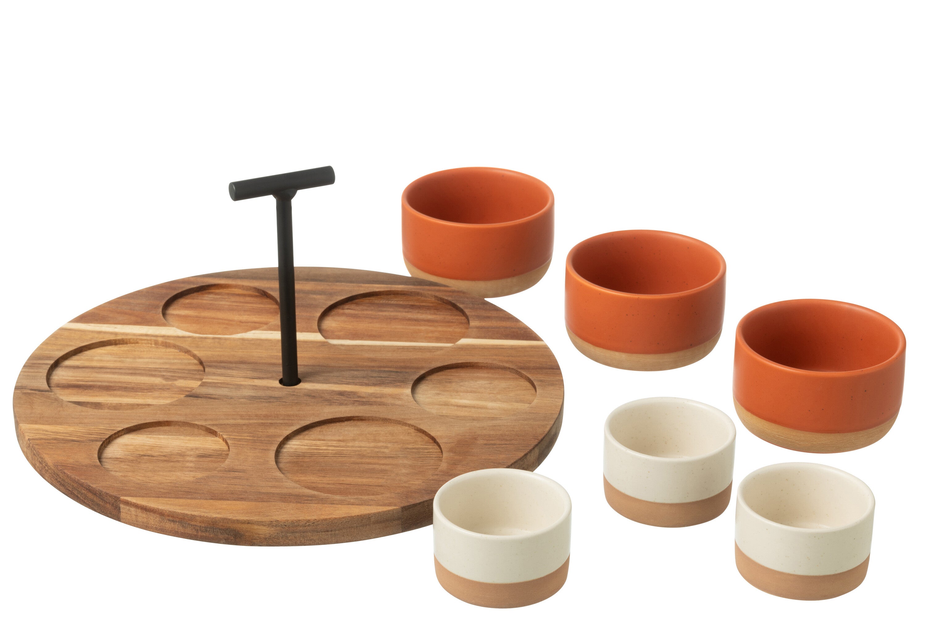 Tapas Houten dienblad Oranje/Wit - J-LINE