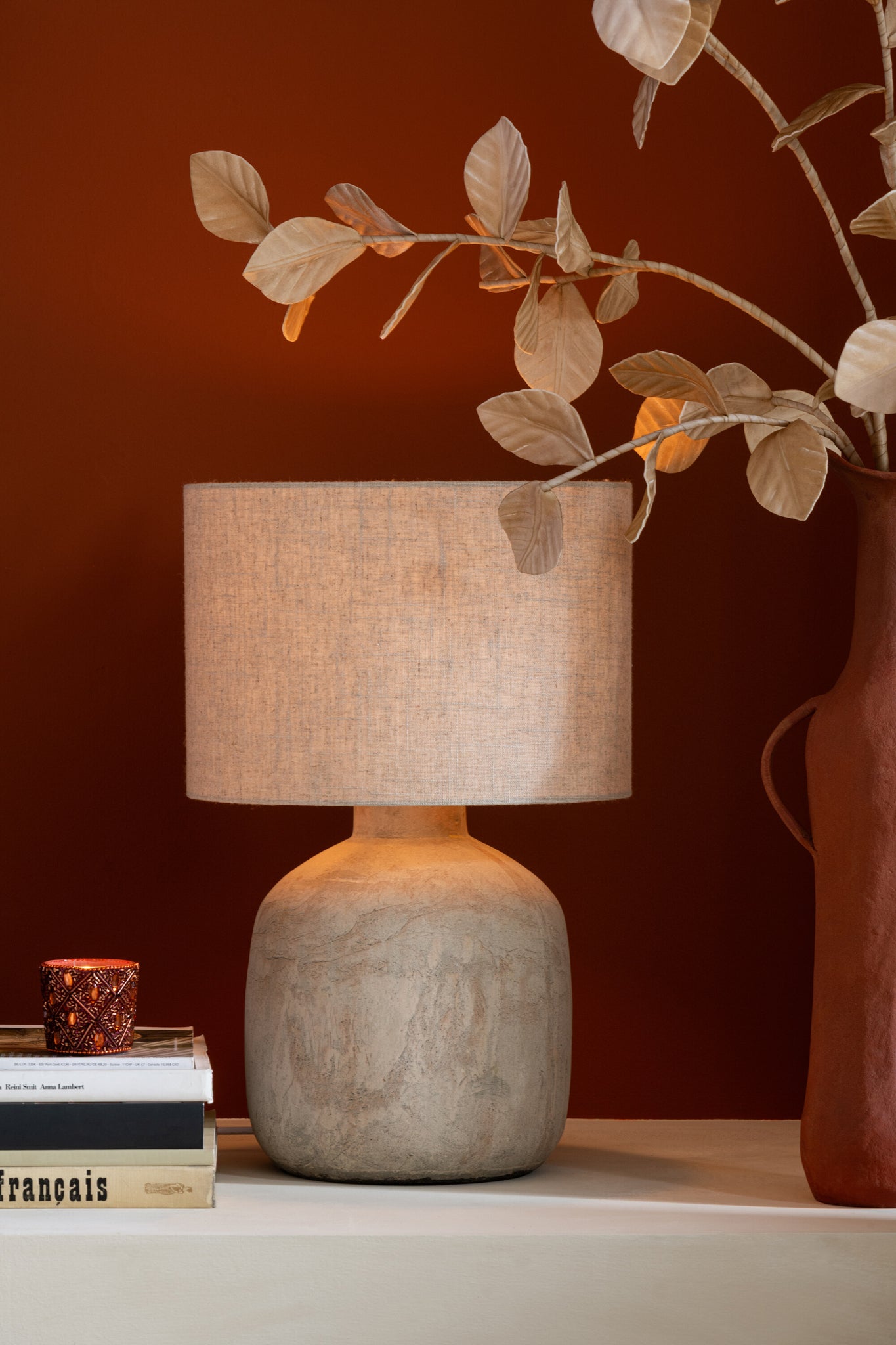 Tafellamp Mia terracotta beige S - J-LINE