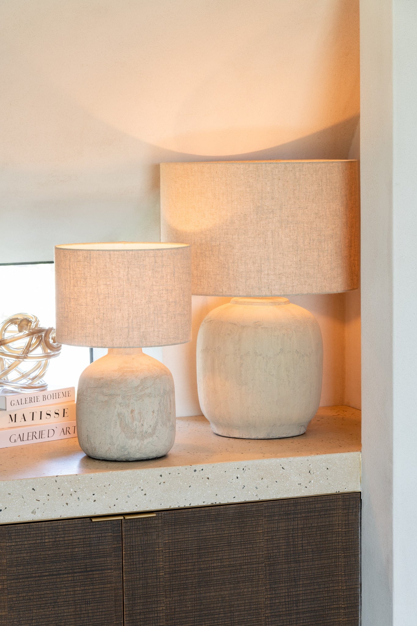 Tafellamp Mia terracotta beige S - J-LINE