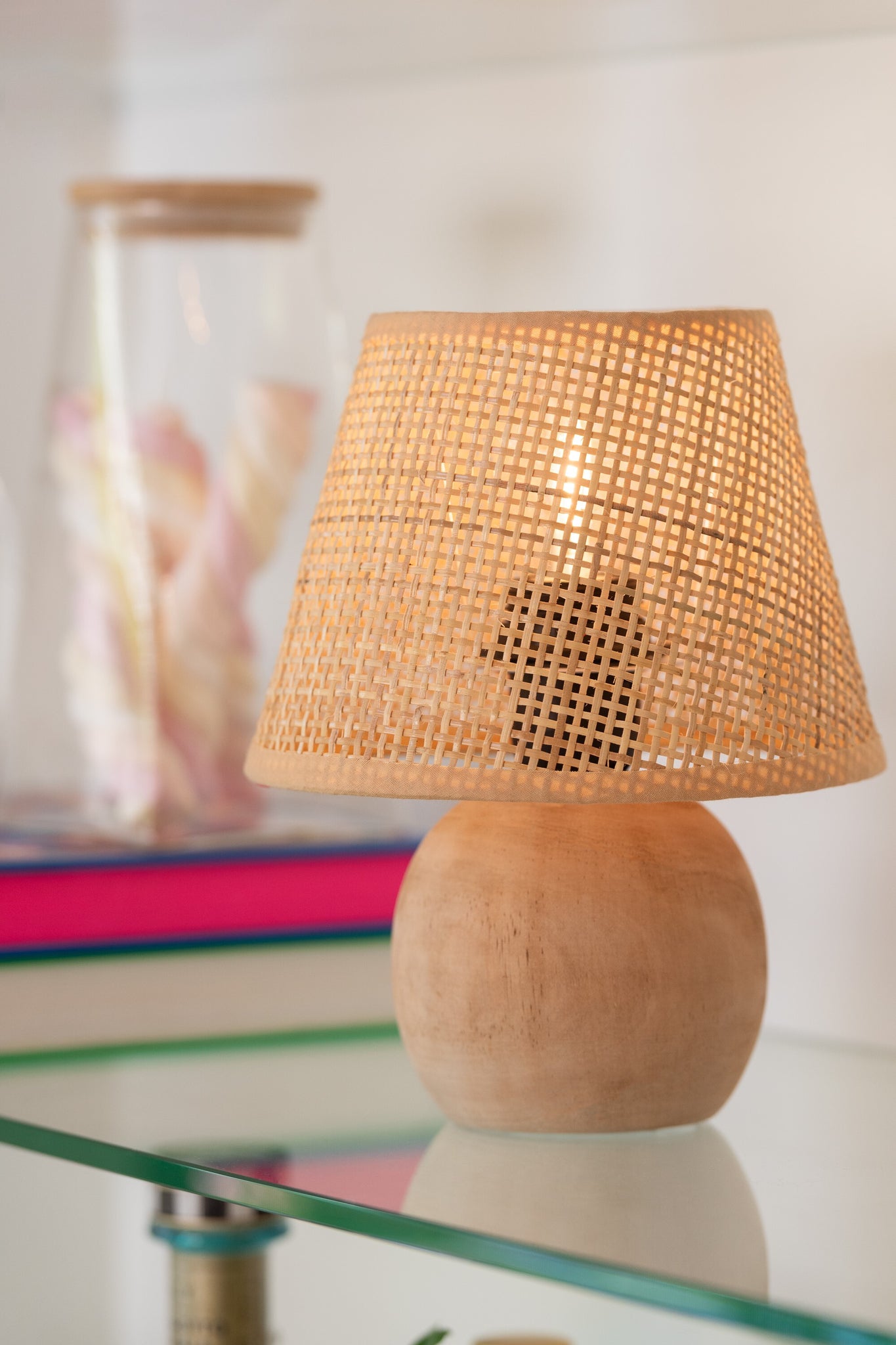 Lampe de table bois/métal tressé - J-LINE