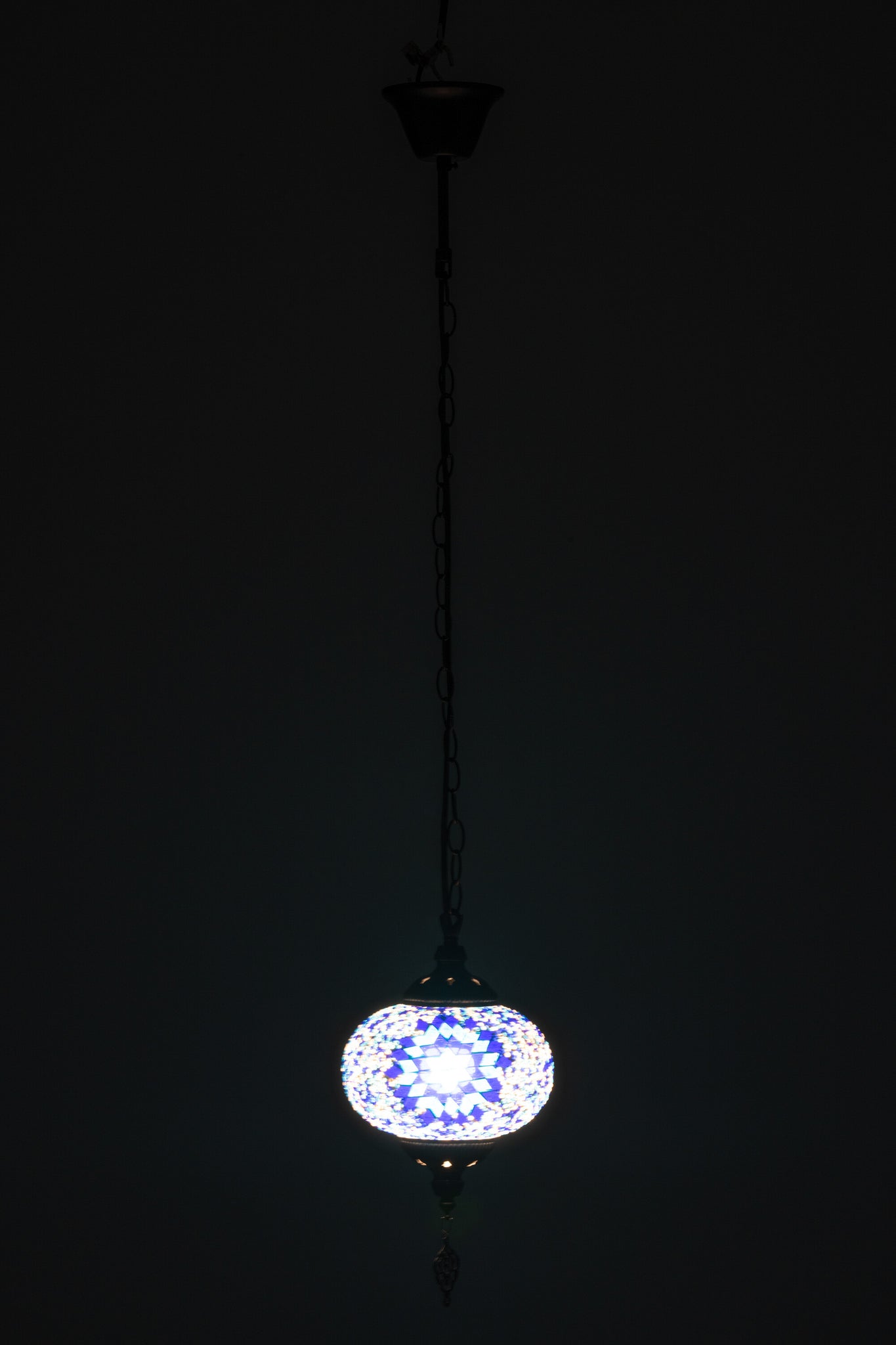Hanglamp Mozaïek Glas/Metaal Blauw S - J-LINE