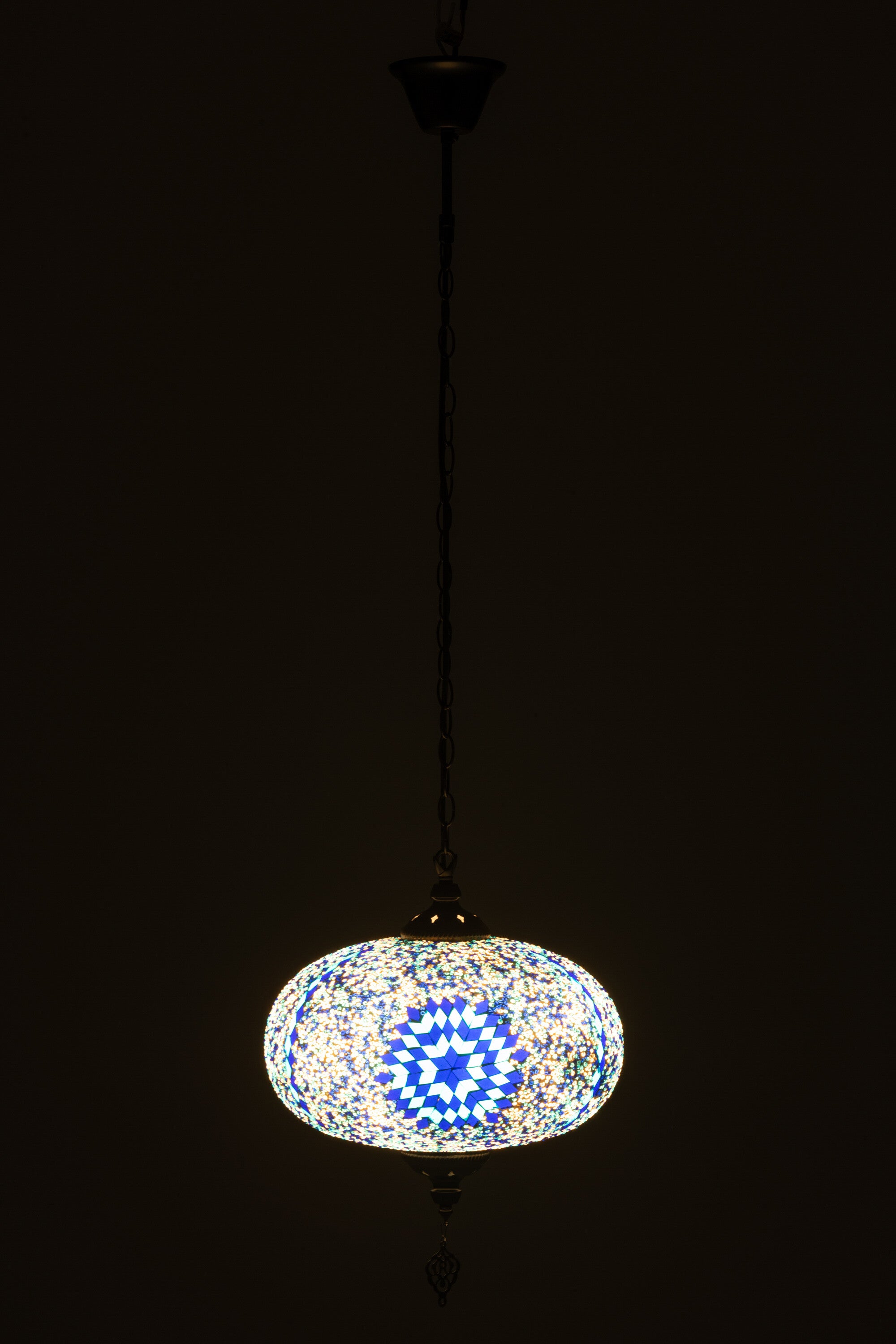 Hanglamp Mozaïek Glas/Metaal Blauw L - J-LINE