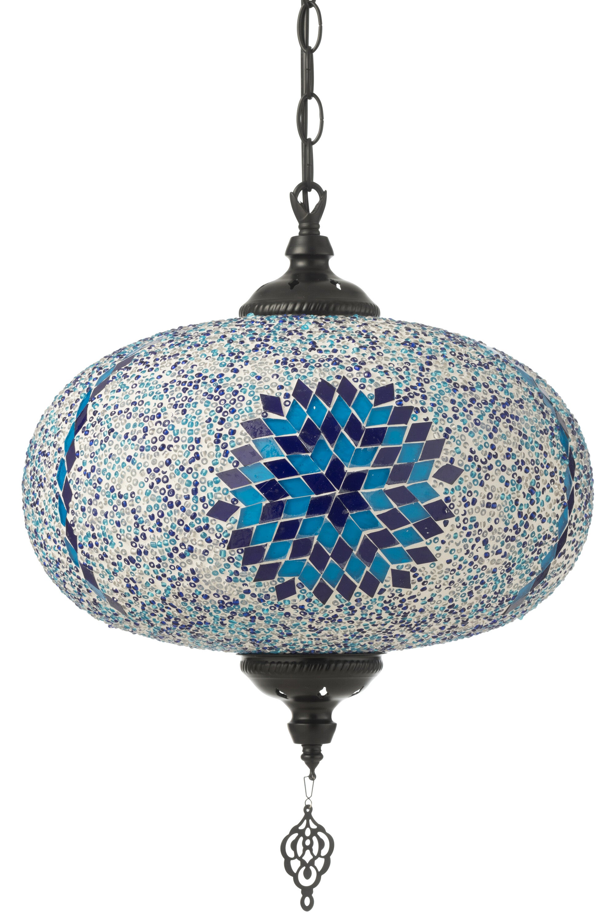 Hanglamp Mozaïek Glas/Metaal Blauw L - J-LINE