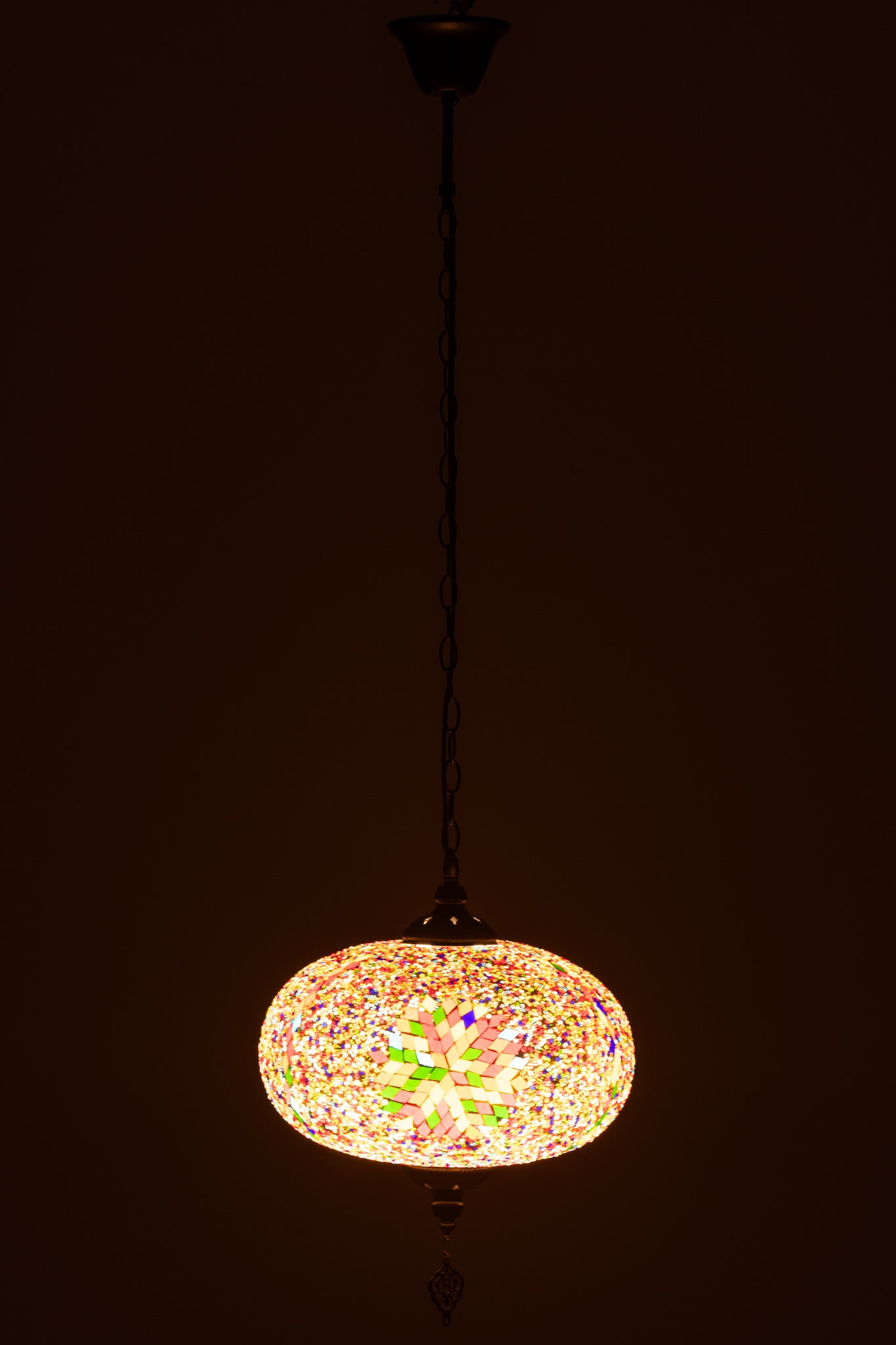 Hanglamp Mozaïekglas/Metaal Oranje L - J-LINE