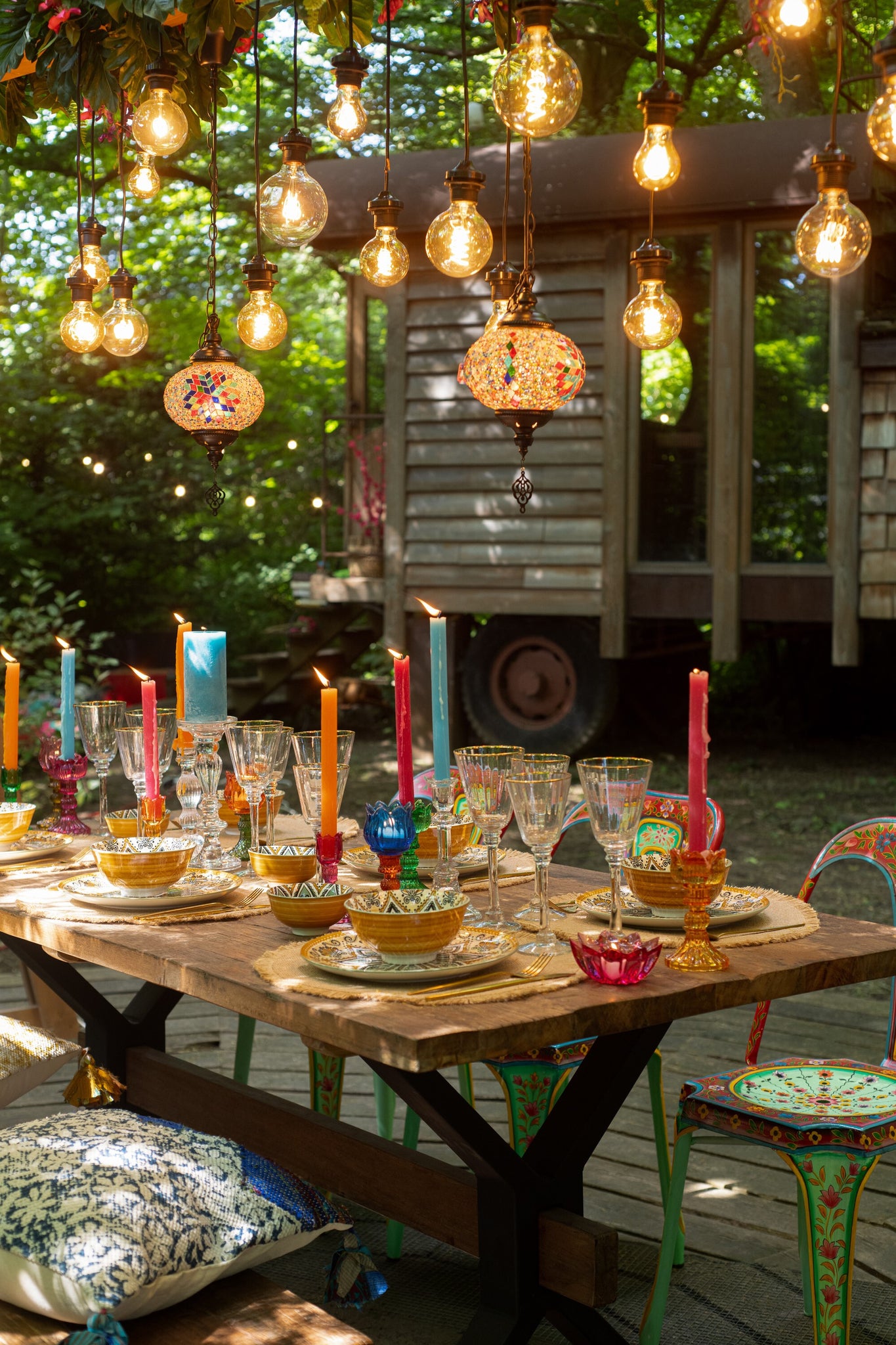Hanglamp Mozaïekglas/Metaal Oranje L - J-LINE