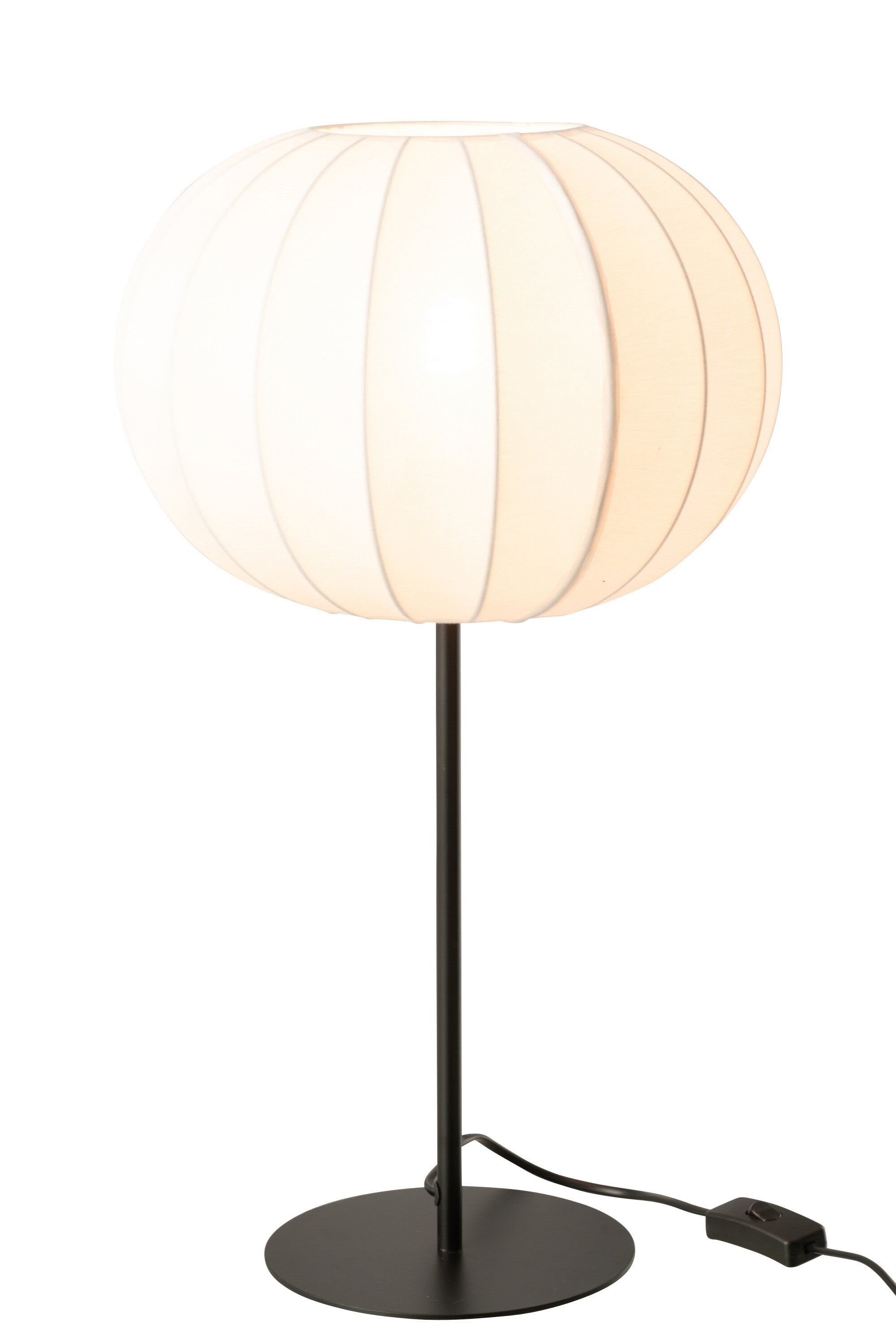 Tafellamp lantaarn metaal/textiel wit L - J-LINE