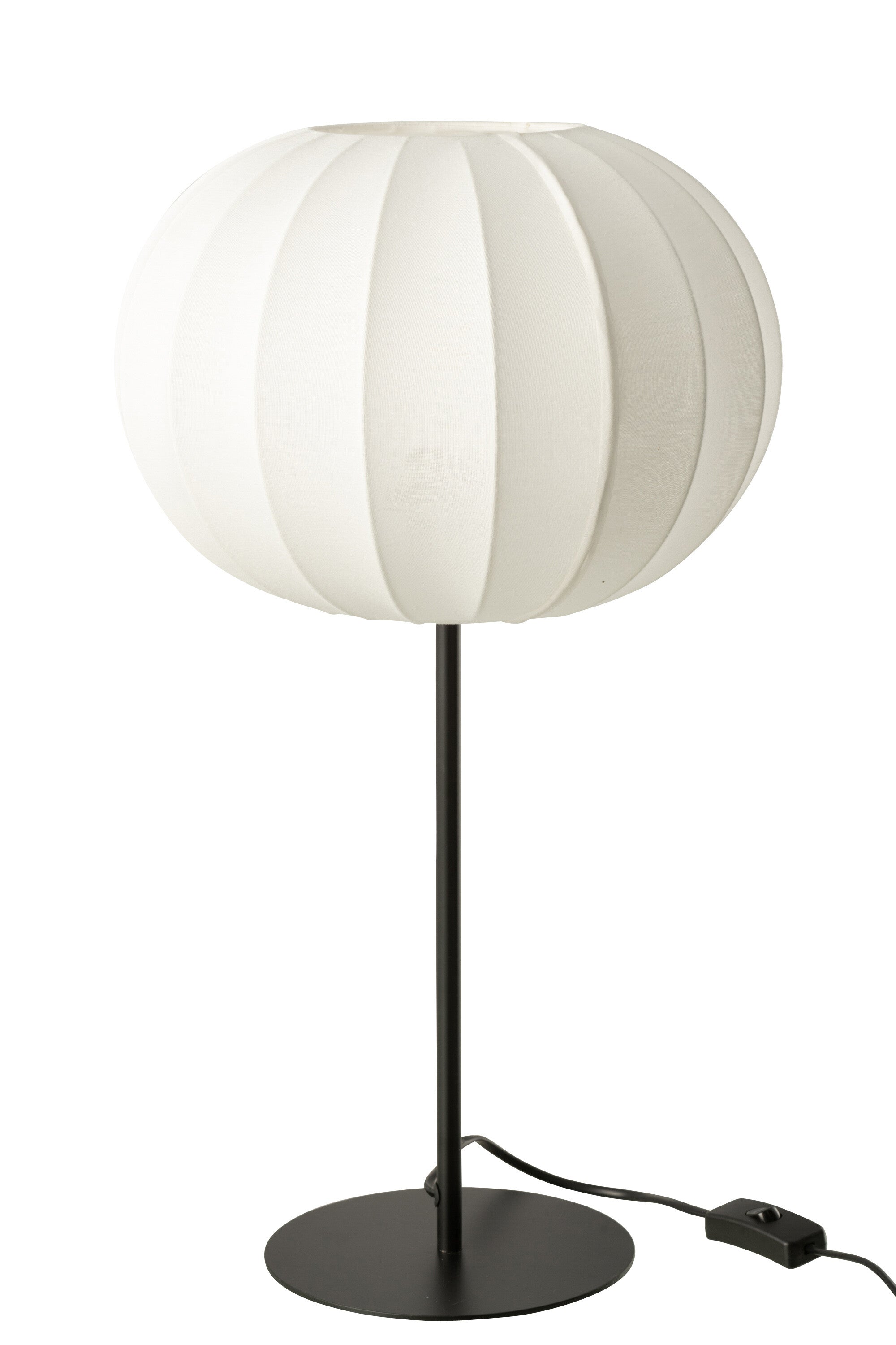 Tafellamp lantaarn metaal/textiel wit L - J-LINE