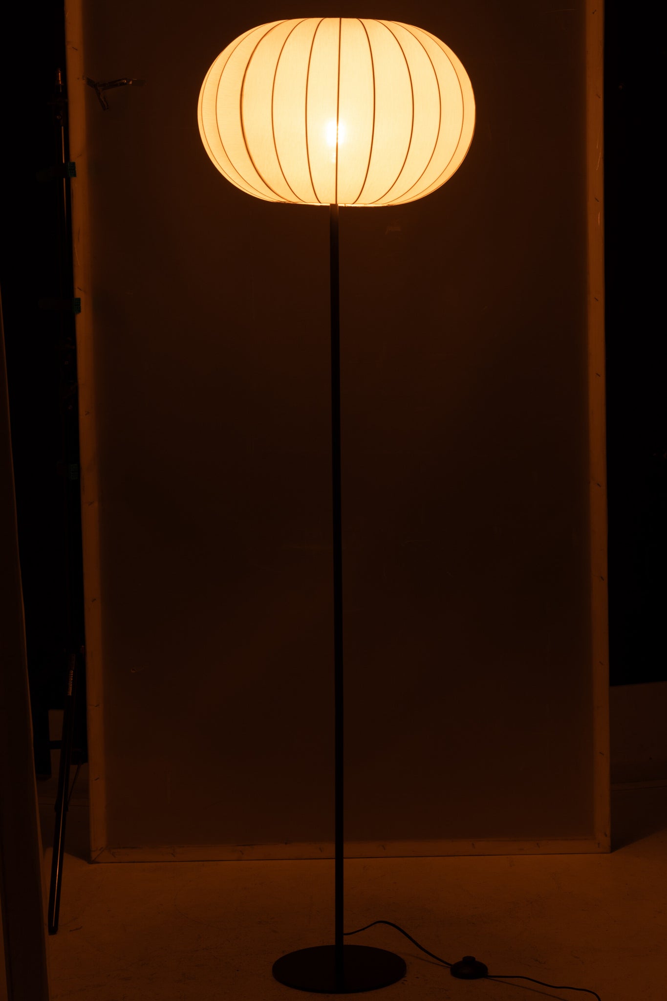 Vloerlamp lantaarn metaal/textiel wit L - J-LINE