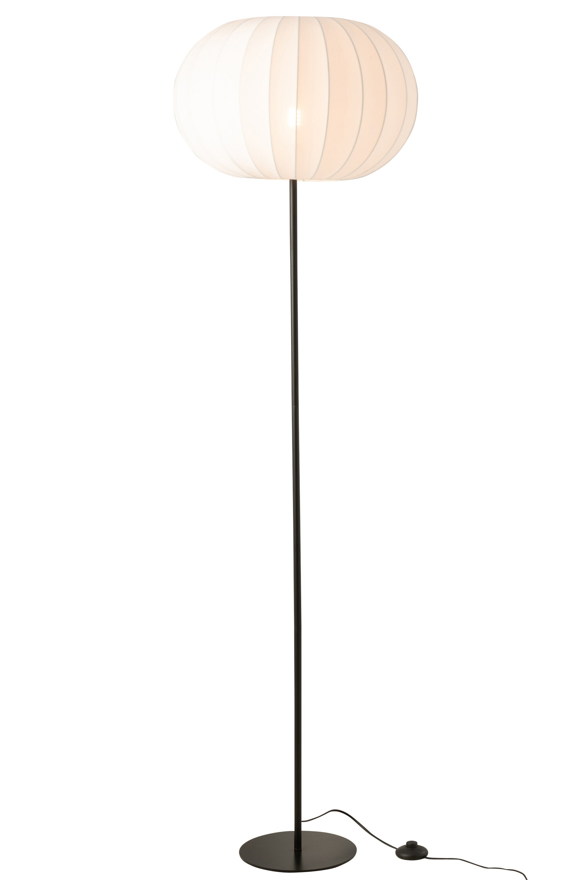 Vloerlamp lantaarn metaal/textiel wit L - J-LINE
