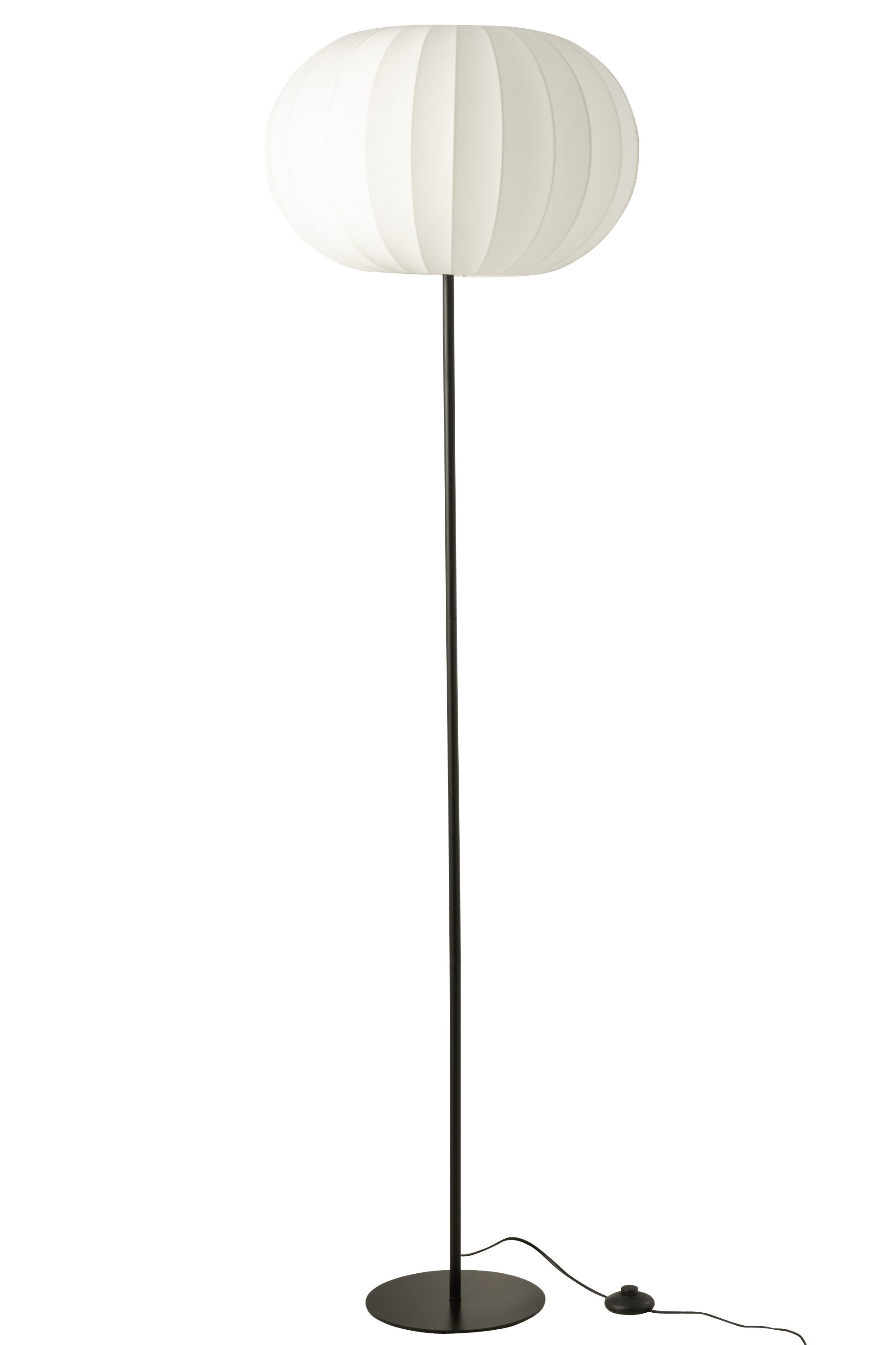 Vloerlamp lantaarn metaal/textiel wit L - J-LINE