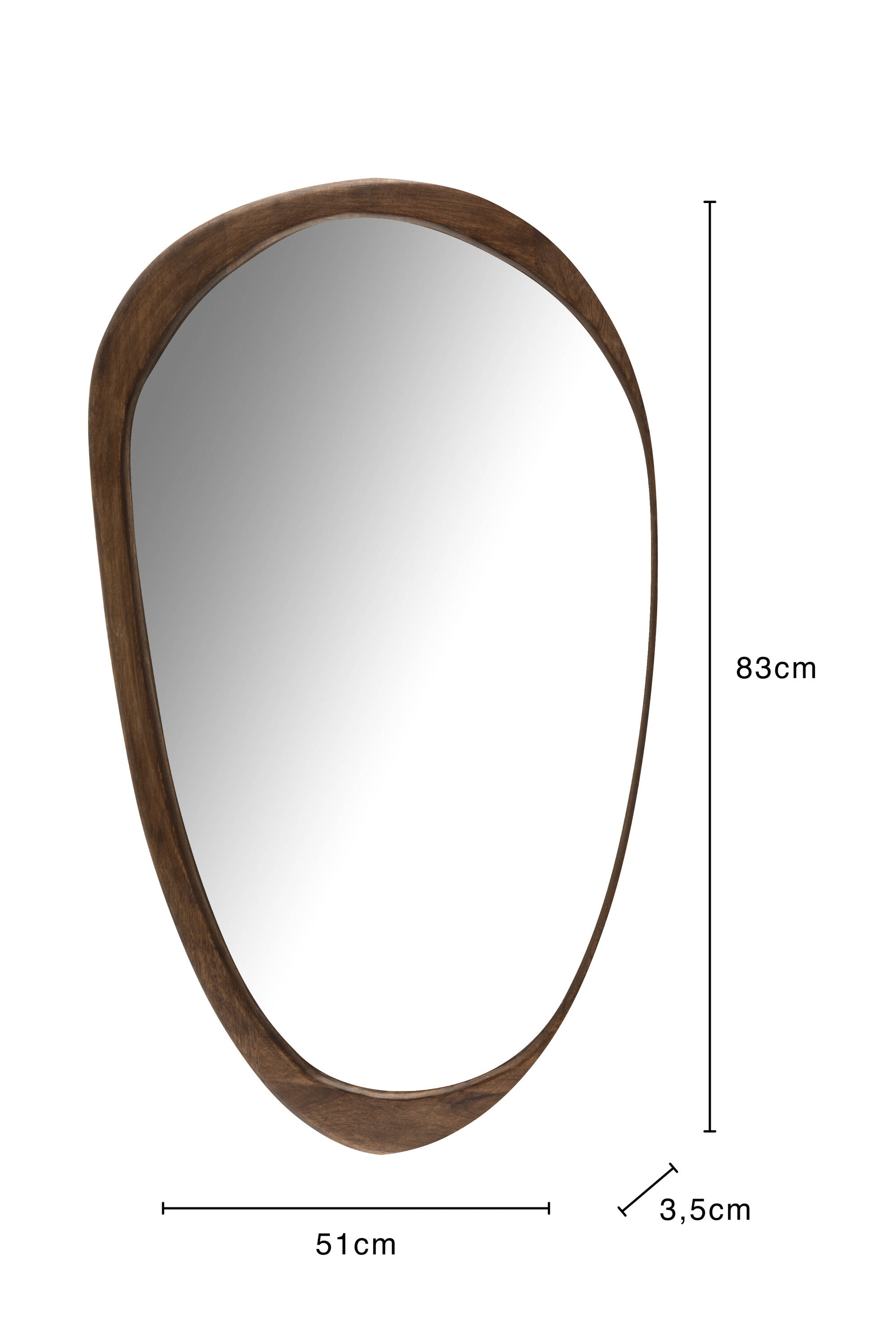 Spiegel Mango Hout Donkerbruin L - J-LINE