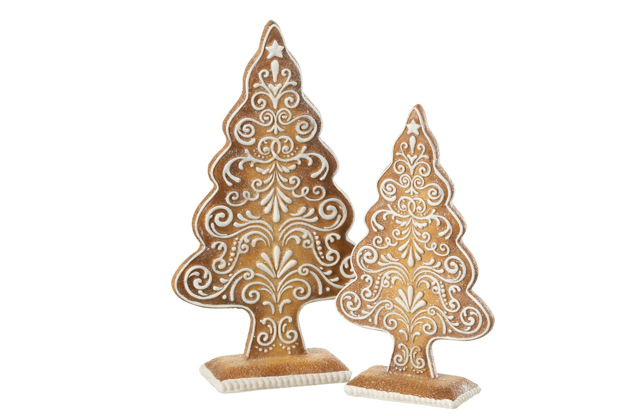 Peperkoek Kerstboom Limoenpoeder Beige/Wit Groot- J-LINE