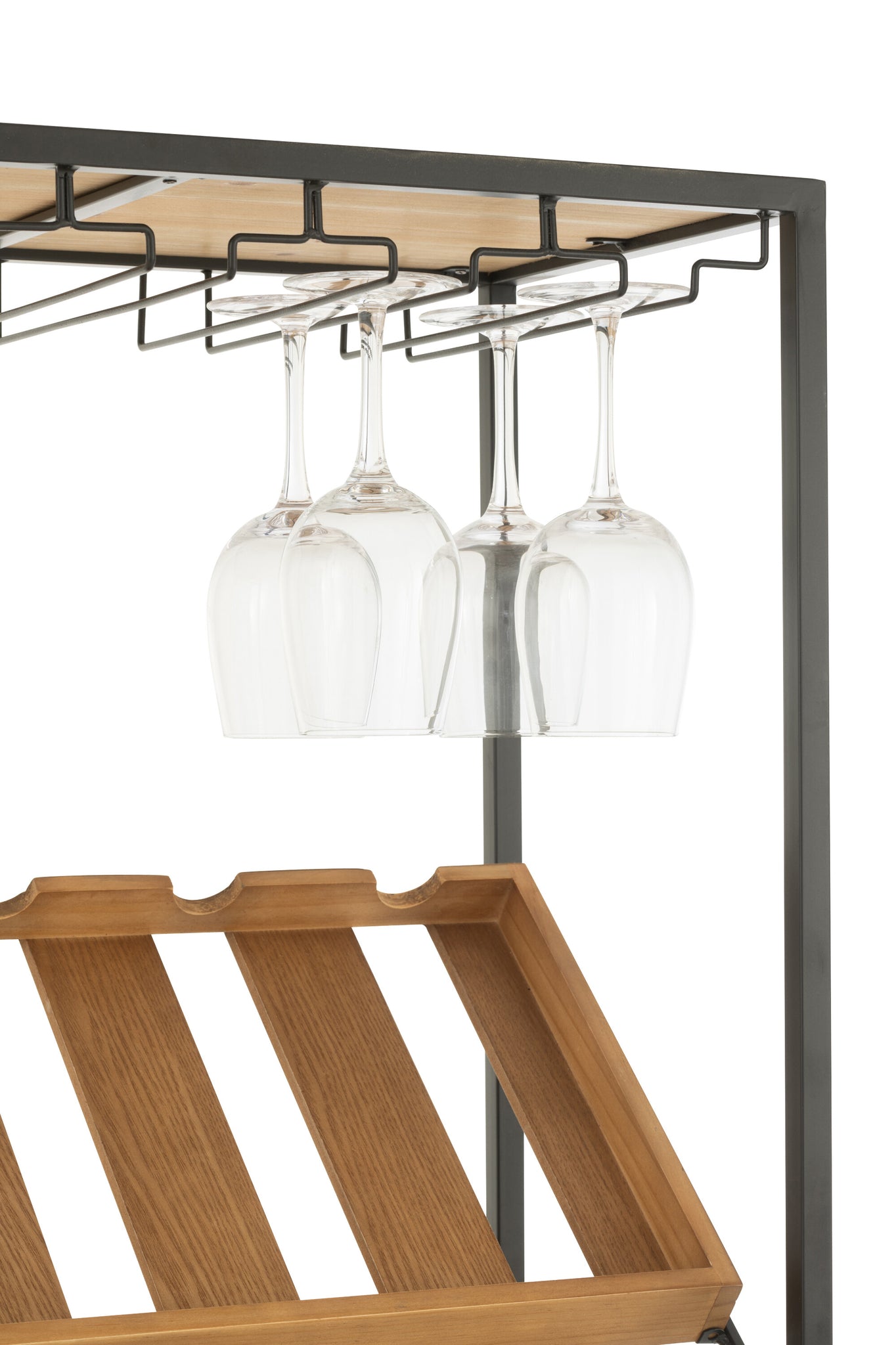 Armoire bar Naturel/Noir Grande - J-LINE