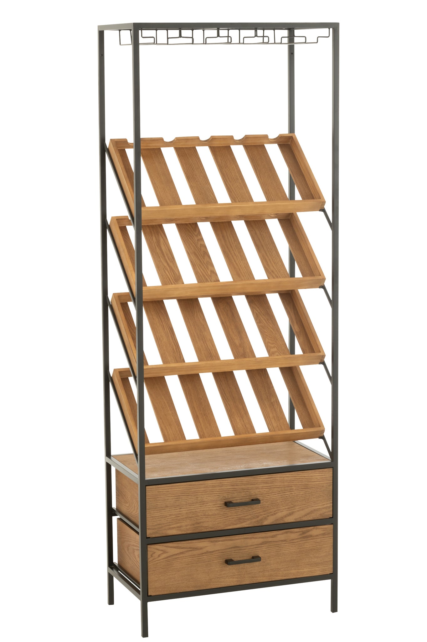 Armoire bar Naturel/Noir Grande - J-LINE
