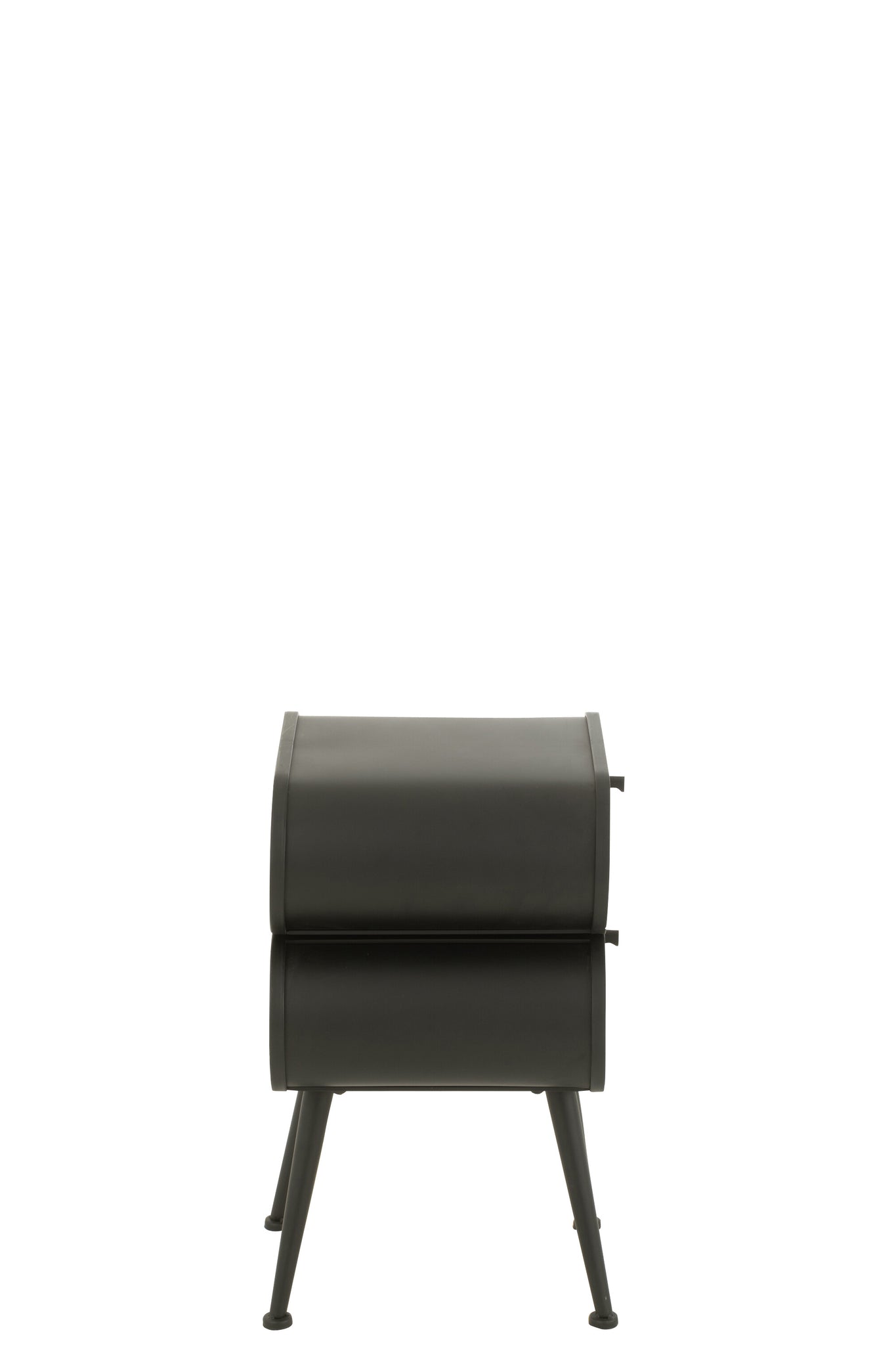 Nachtkastje Hout En Metaal Sparrenhout Zwart/Licht Beige - J-LINE