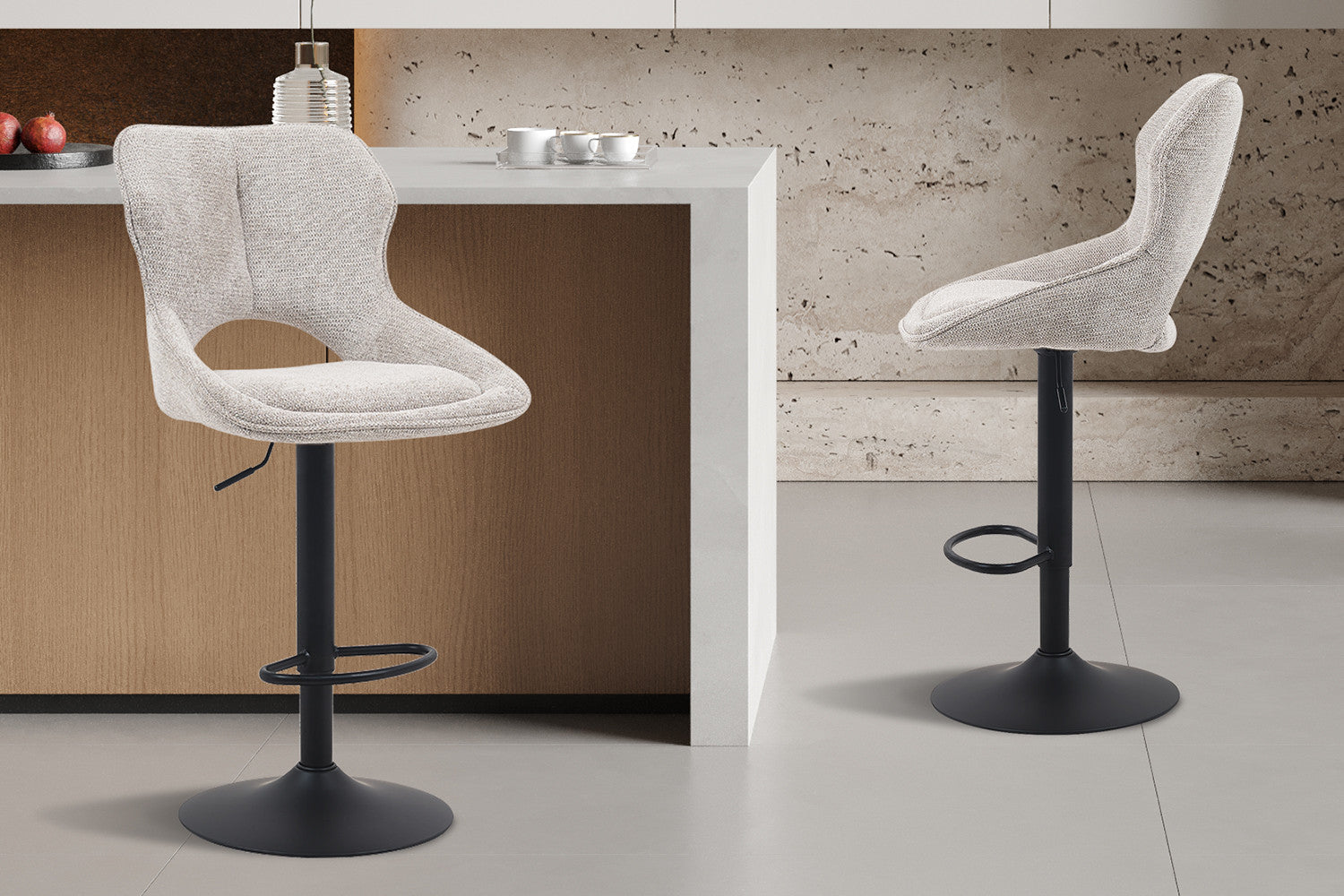 Barkruk 'Mori' lichtgrijs - RS