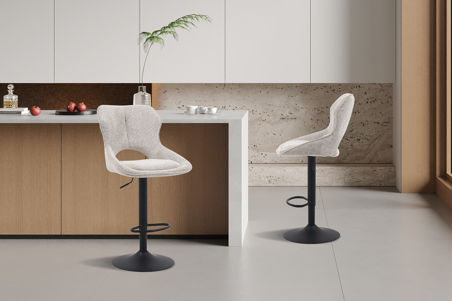 Barkruk 'Mori' lichtgrijs - RS