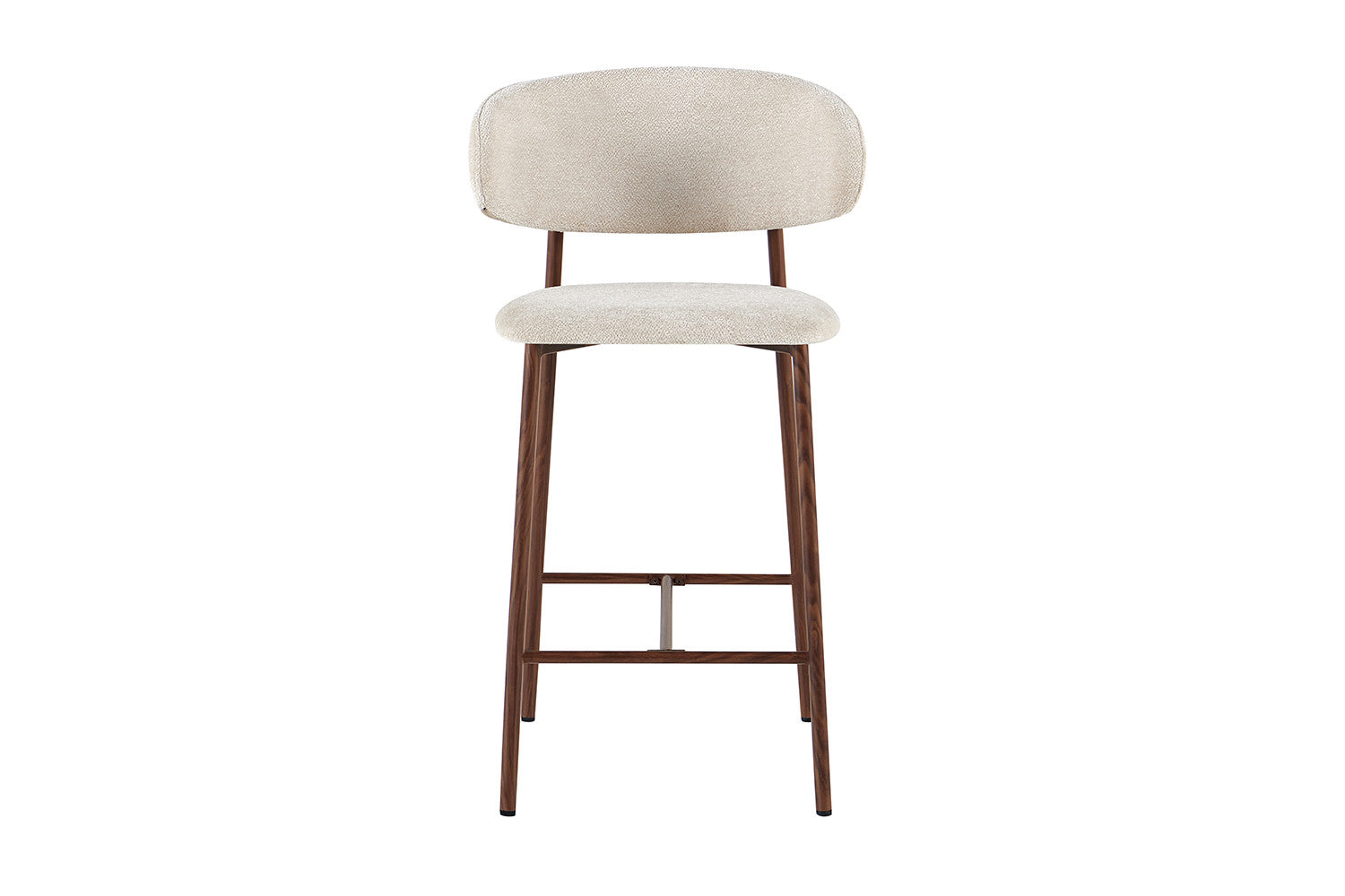 NIEUW - Counterstoel 'Coco' Walnoot - Stof Raven 24 Beige - RS