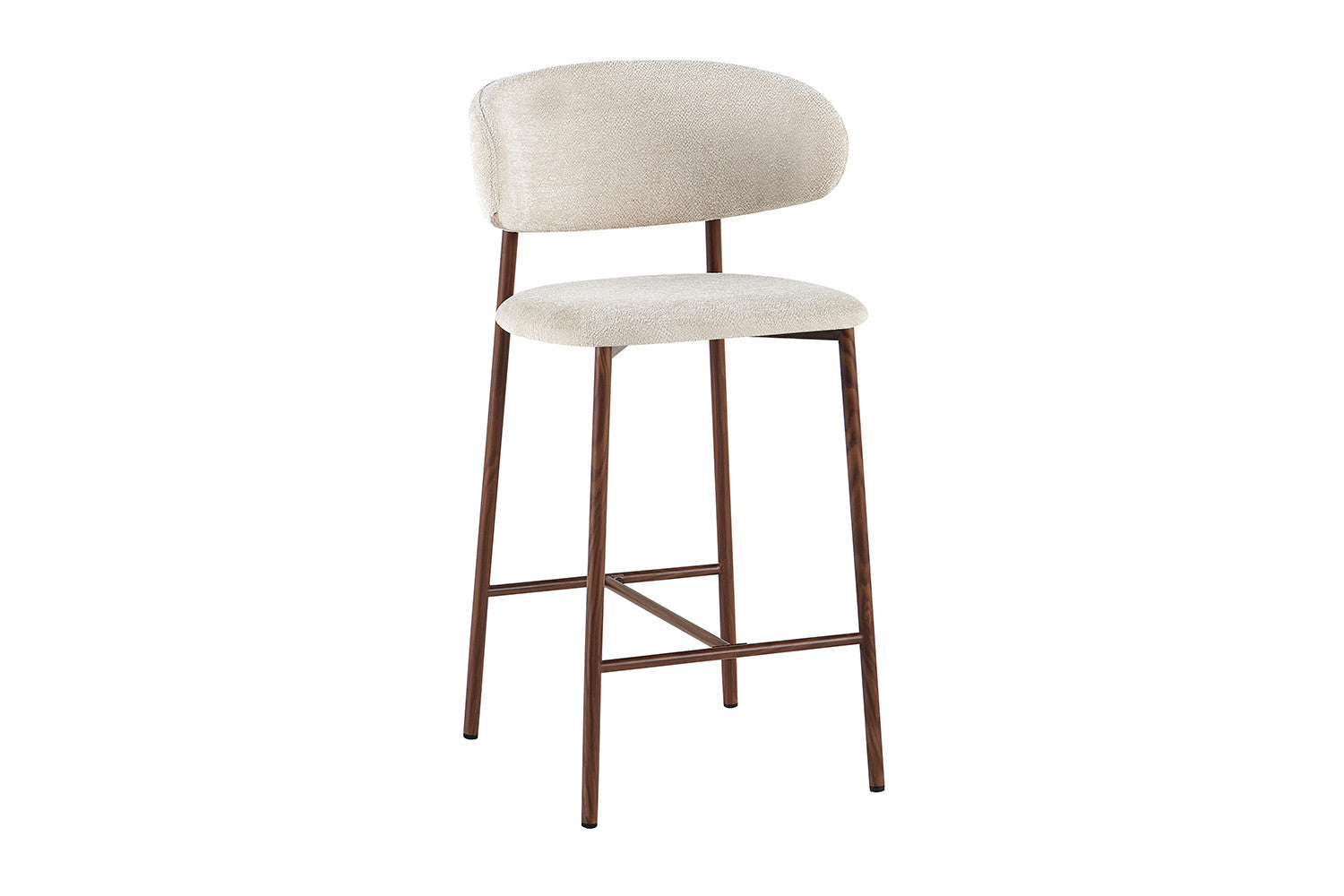 NIEUW - Counterstoel 'Coco' Walnoot - Stof Raven 24 Beige - RS