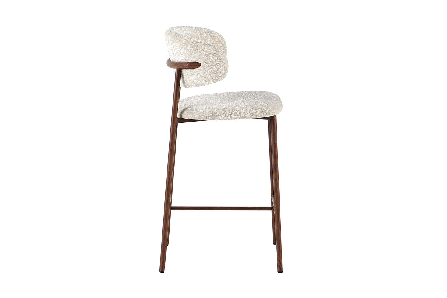 NIEUW - Counterstoel 'Coco' Walnoot - Stof Raven 24 Beige - RS