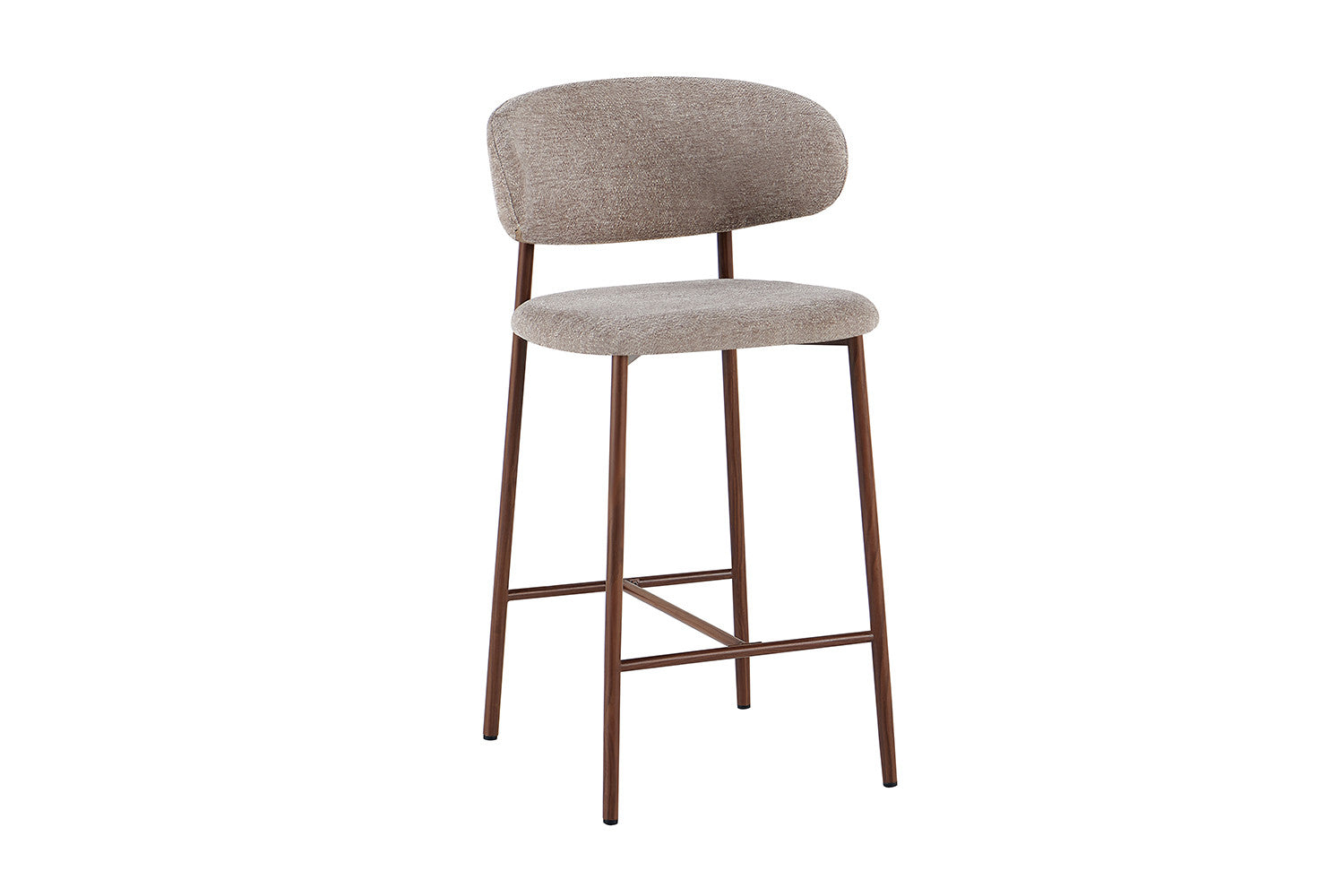 NIEUW - Counterstoel 'Coco' Walnoot - Stof Raven 30 Zand - RS