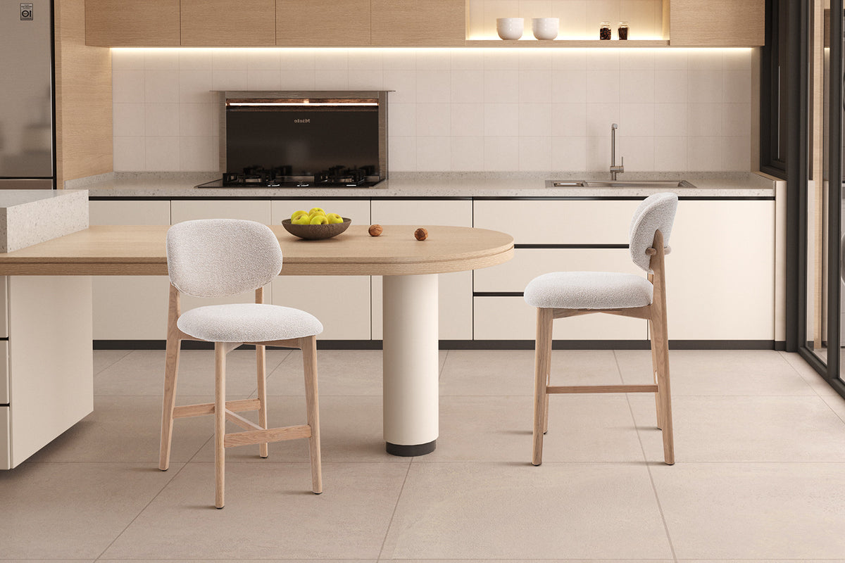 Counterstoel 'Carmen' Naturel Eik Ote Milan 103 Beige  - RS