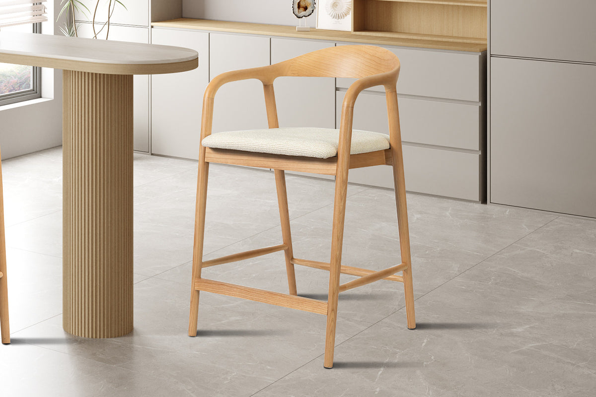 Counterstoel 'Claire' Essenhout Naturel Milan 103 Beige  - RS