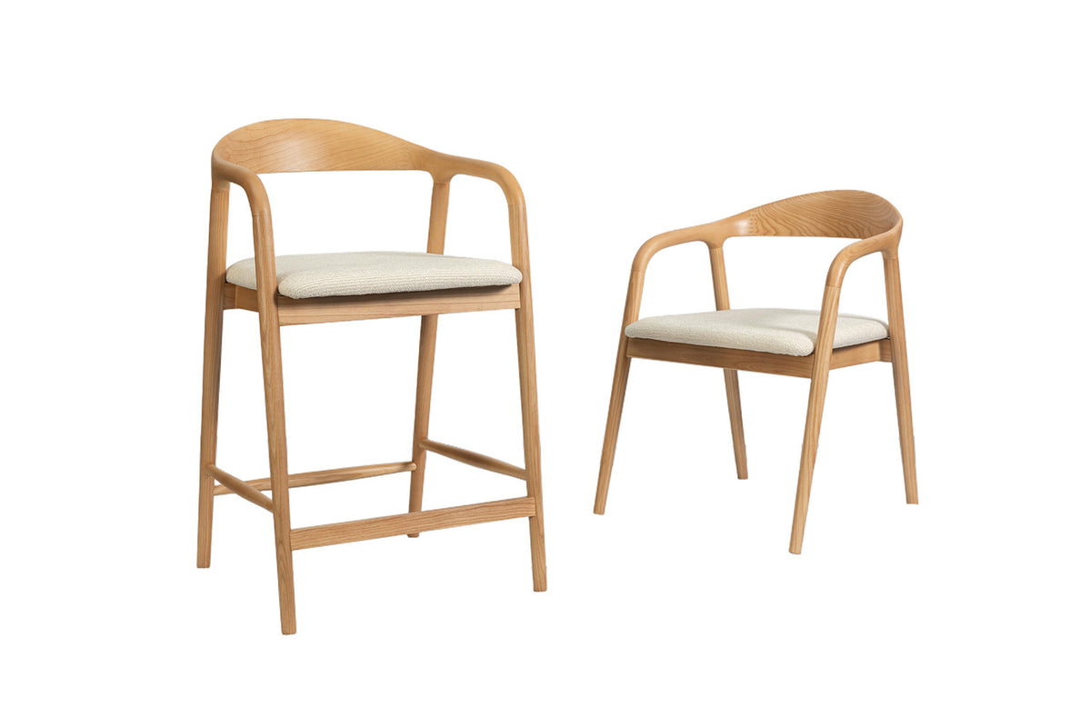 Counterstoel 'Claire' Essenhout Naturel Milan 103 Beige  - RS