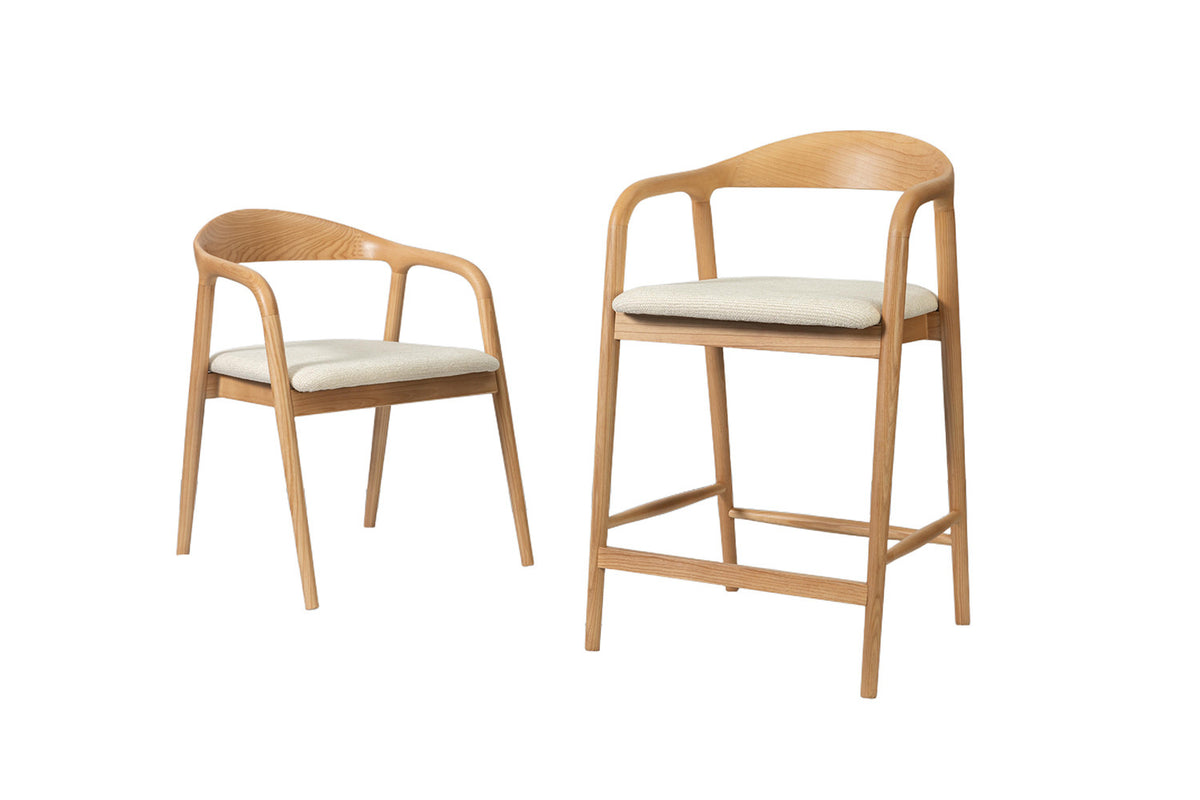 Counterstoel 'Claire' Essenhout Naturel Milan 103 Beige  - RS