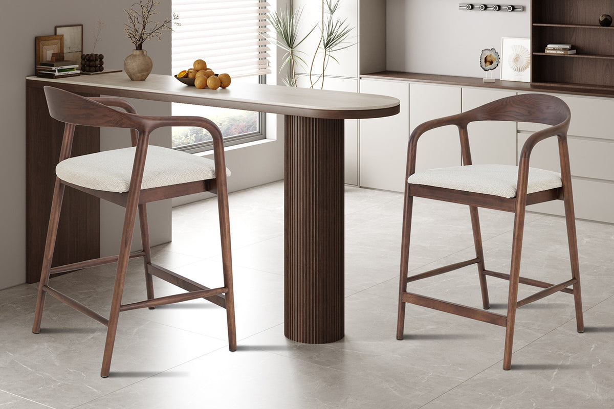 Counterstoel 'Claire' Essenhout Walnoot Milan 103 Beige  - RS