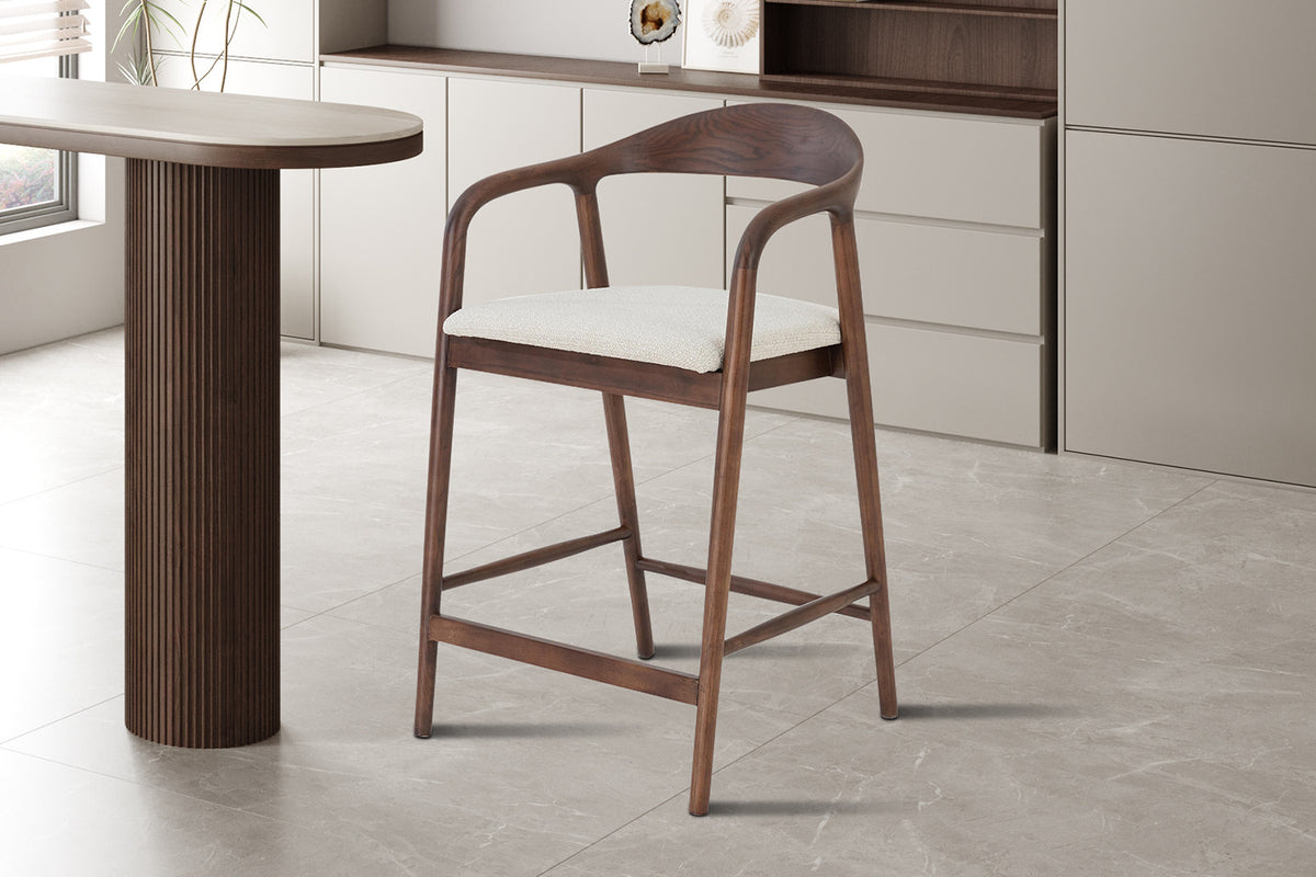 Counterstoel 'Claire' Essenhout Walnoot Milan 103 Beige  - RS
