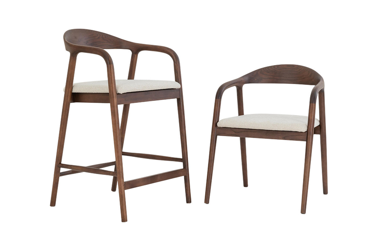 Counterstoel 'Claire' Essenhout Walnoot Milan 103 Beige  - RS
