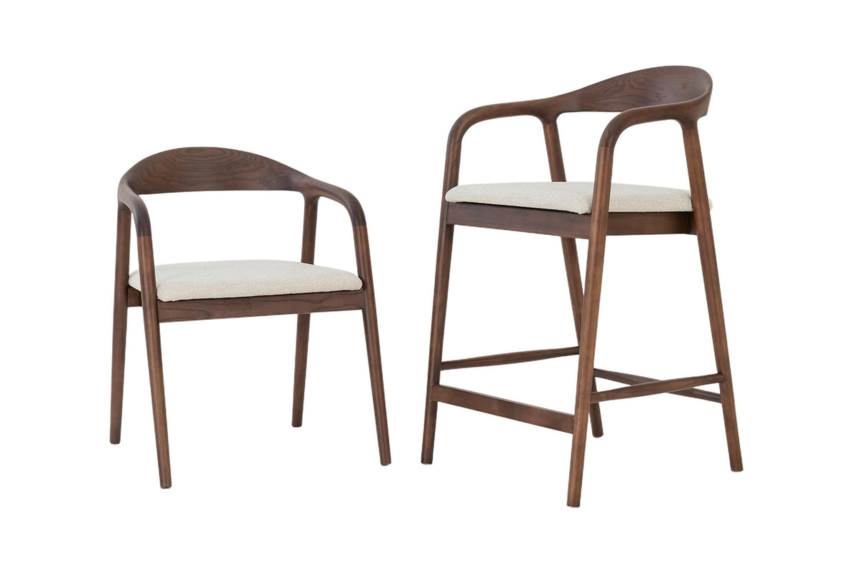 Counterstoel 'Claire' Essenhout Walnoot Milan 103 Beige  - RS