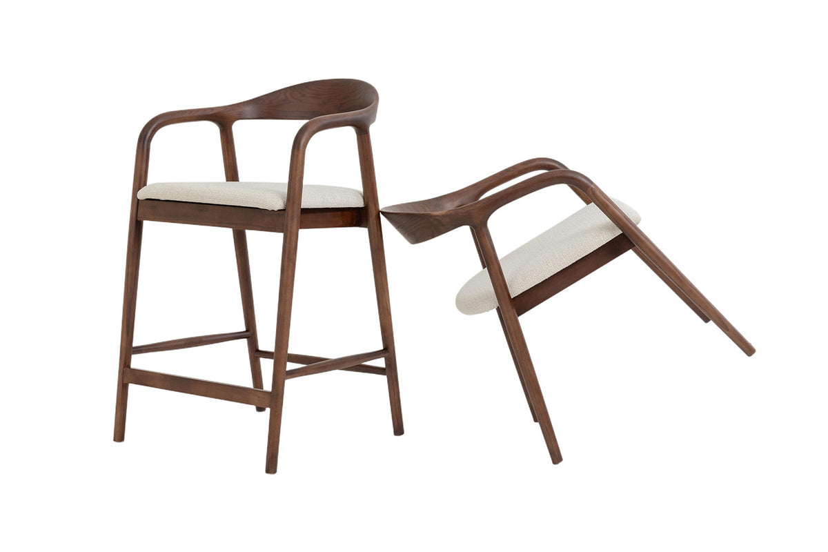 Counterstoel 'Claire' Essenhout Walnoot Milan 103 Beige  - RS