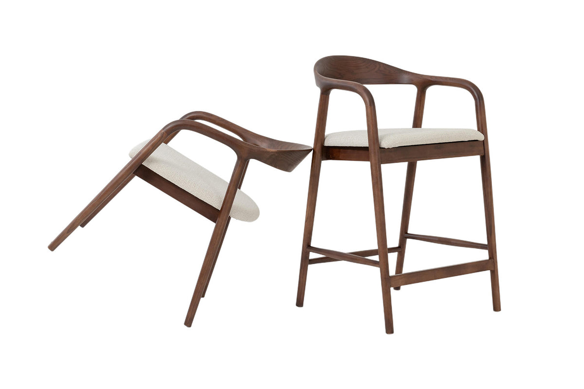 Counterstoel 'Claire' Essenhout Walnoot Milan 103 Beige  - RS
