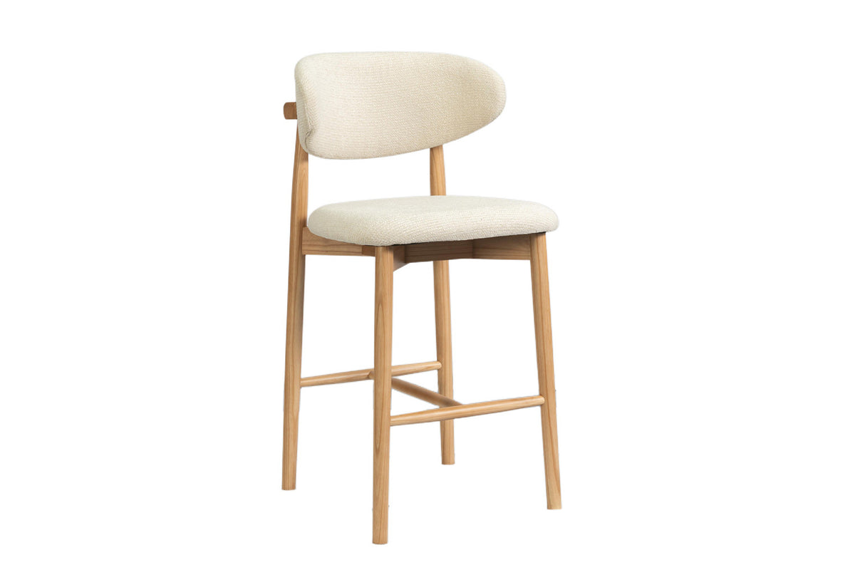 Counterstoel 'Clara' Essenhout naturel - Ote Milan 103 beige - RS