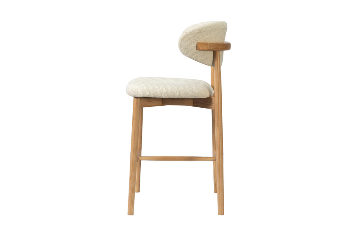 Counterstoel 'Clara' Essenhout naturel - Ote Milan 103 beige - RS