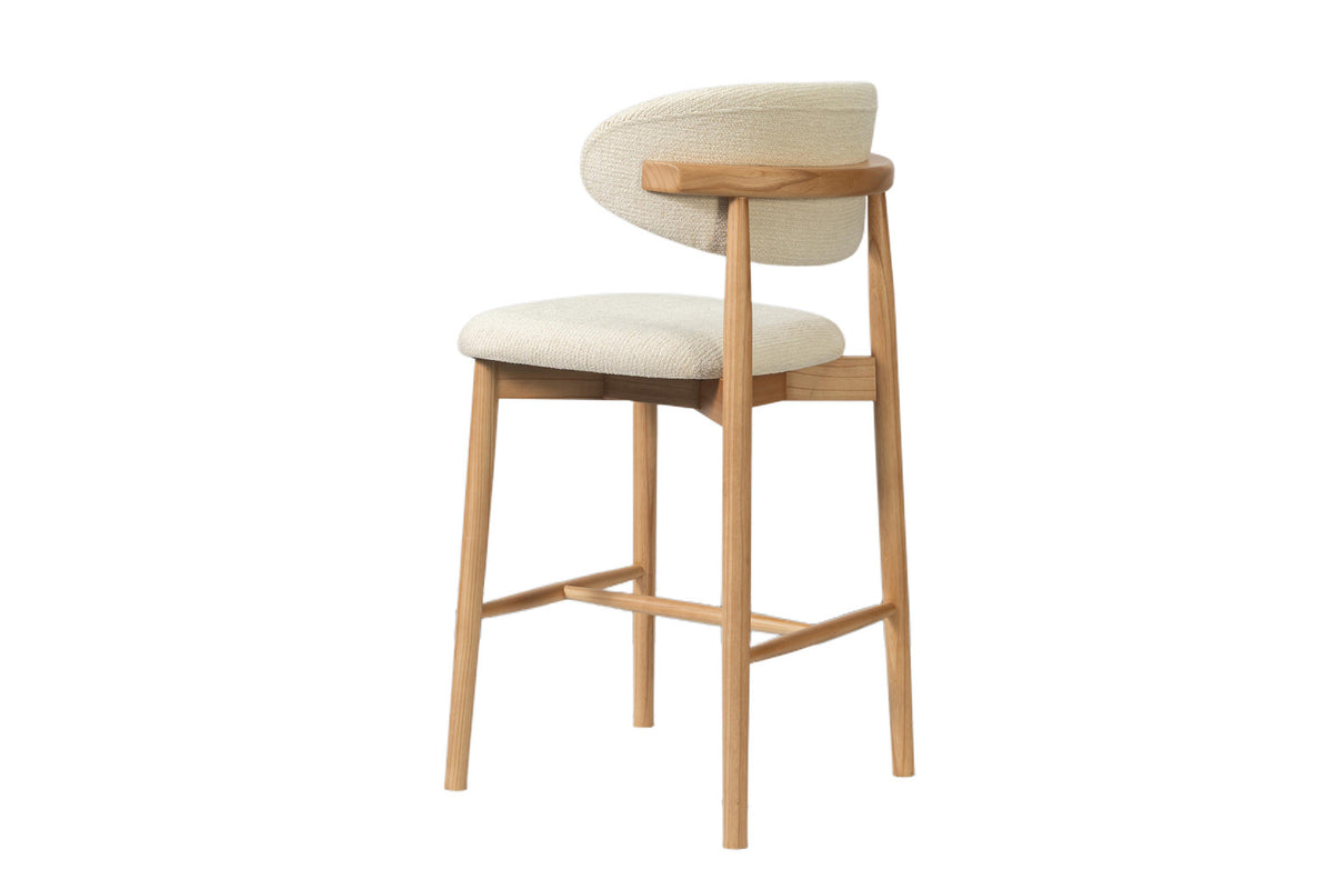 Counterstoel 'Clara' Essenhout naturel - Ote Milan 103 beige - RS