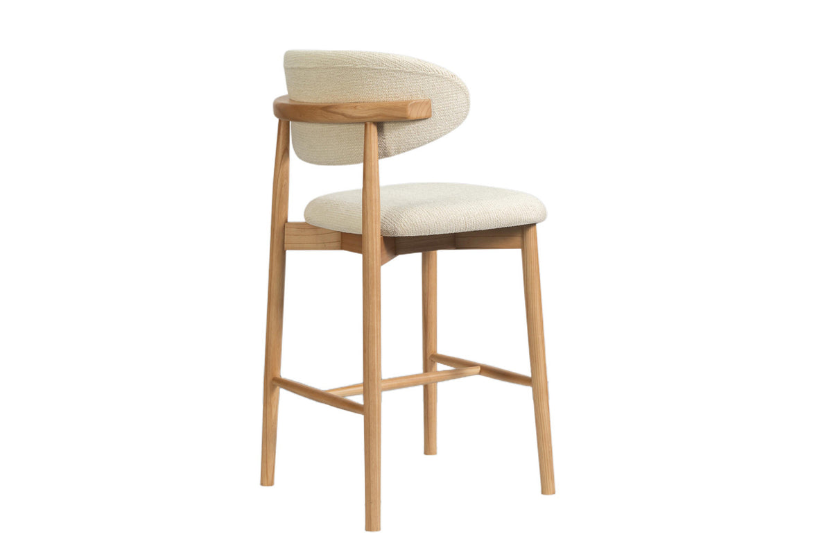 Counterstoel 'Clara' Essenhout naturel - Ote Milan 103 beige - RS