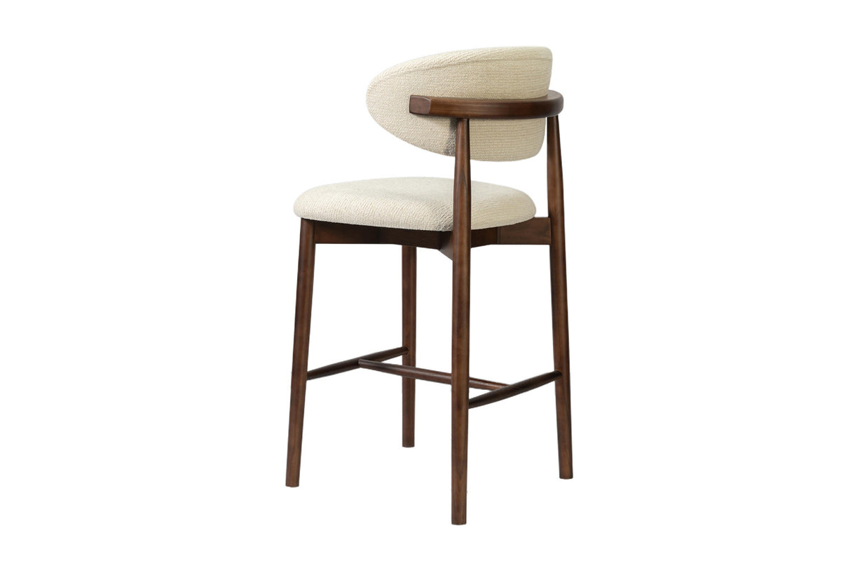 Counterstoel 'Clara' Essenhout Walnoot - Ote Milan 103 Beige - RS