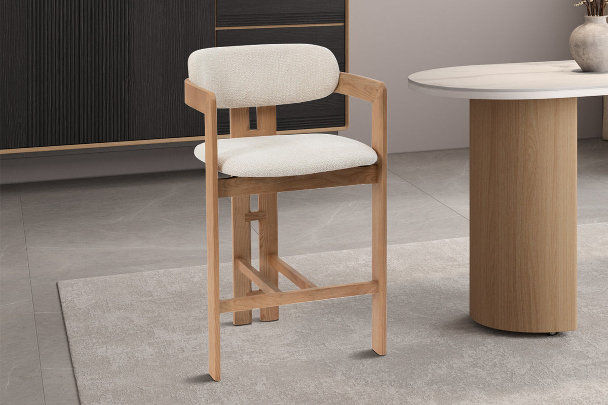 Counterstoel 'Camille' Essenhout Naturel Ote Milan 103 Beige - RS