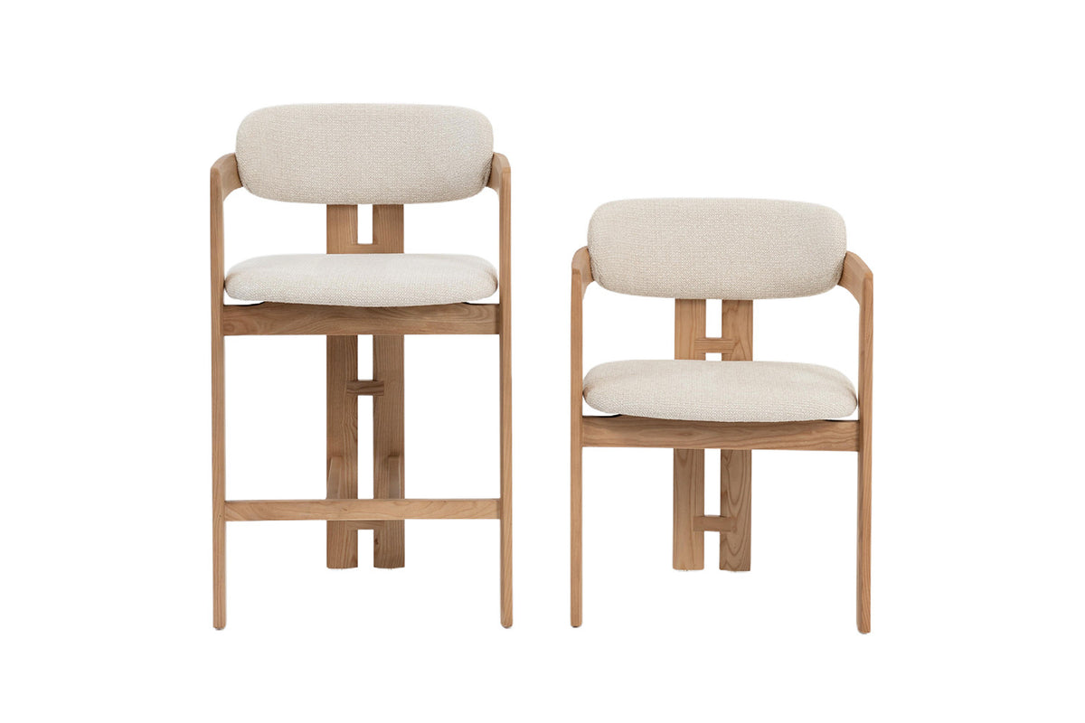 Counterstoel 'Camille' Essenhout Naturel Ote Milan 103 Beige - RS