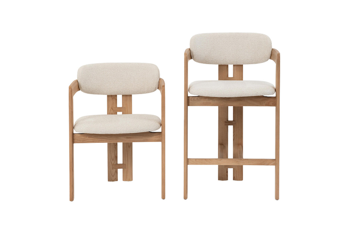 Counterstoel 'Camille' Essenhout Naturel Ote Milan 103 Beige - RS