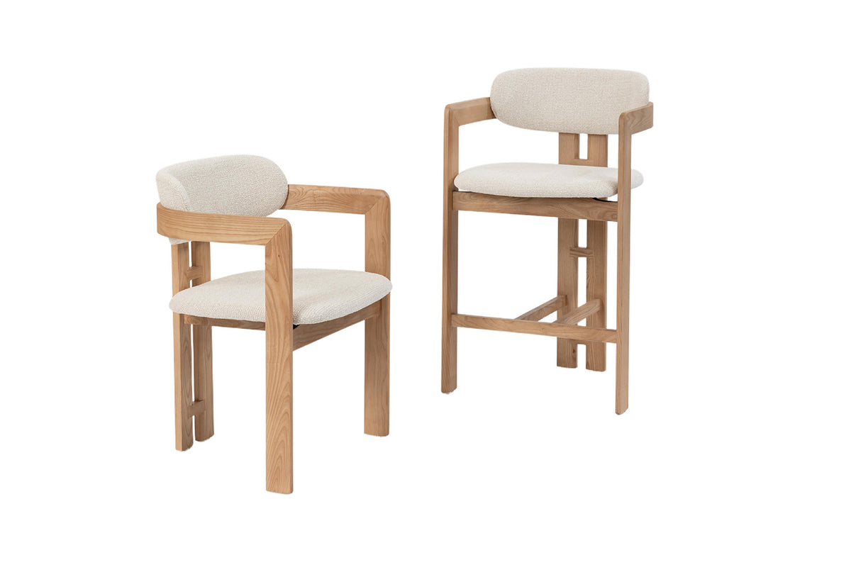 Counterstoel 'Camille' Essenhout Naturel Ote Milan 103 Beige - RS