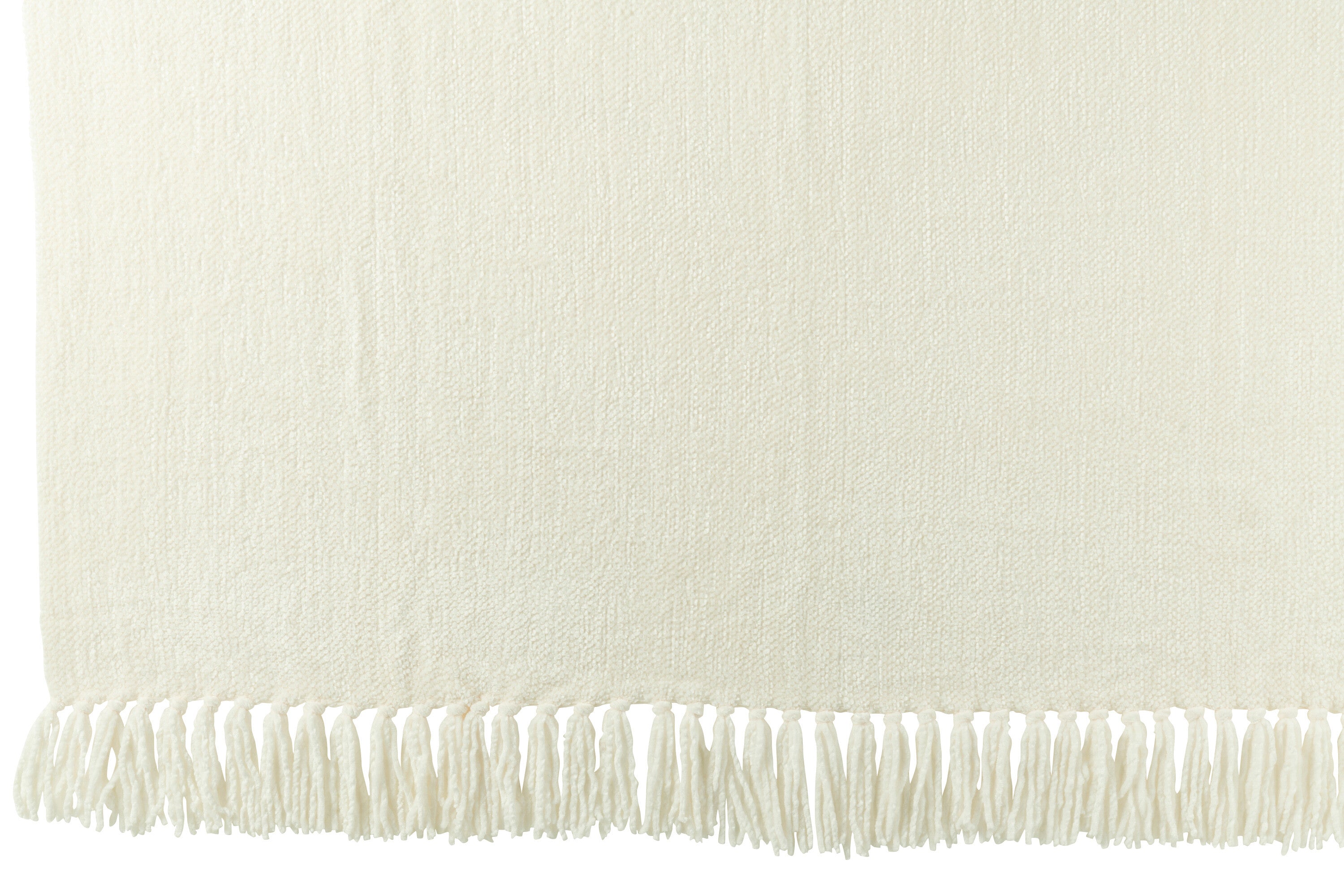 Plaid chenille polyester blanc - J-LINE